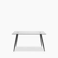 Wilma 4 Seat Rectangle Dining Table | Glass & Black