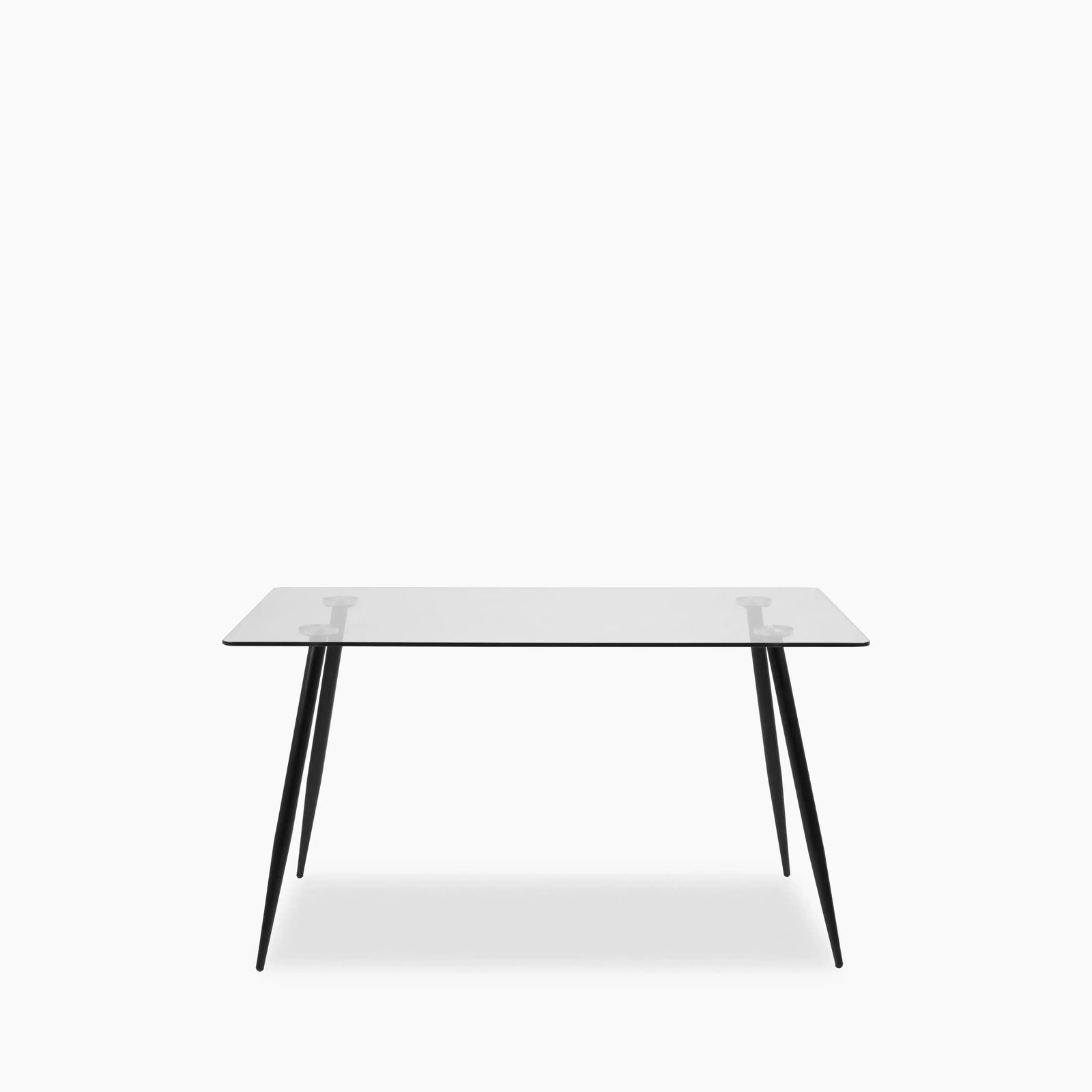 Wilma 4 Seat Rectangle Dining Table | Glass & Black