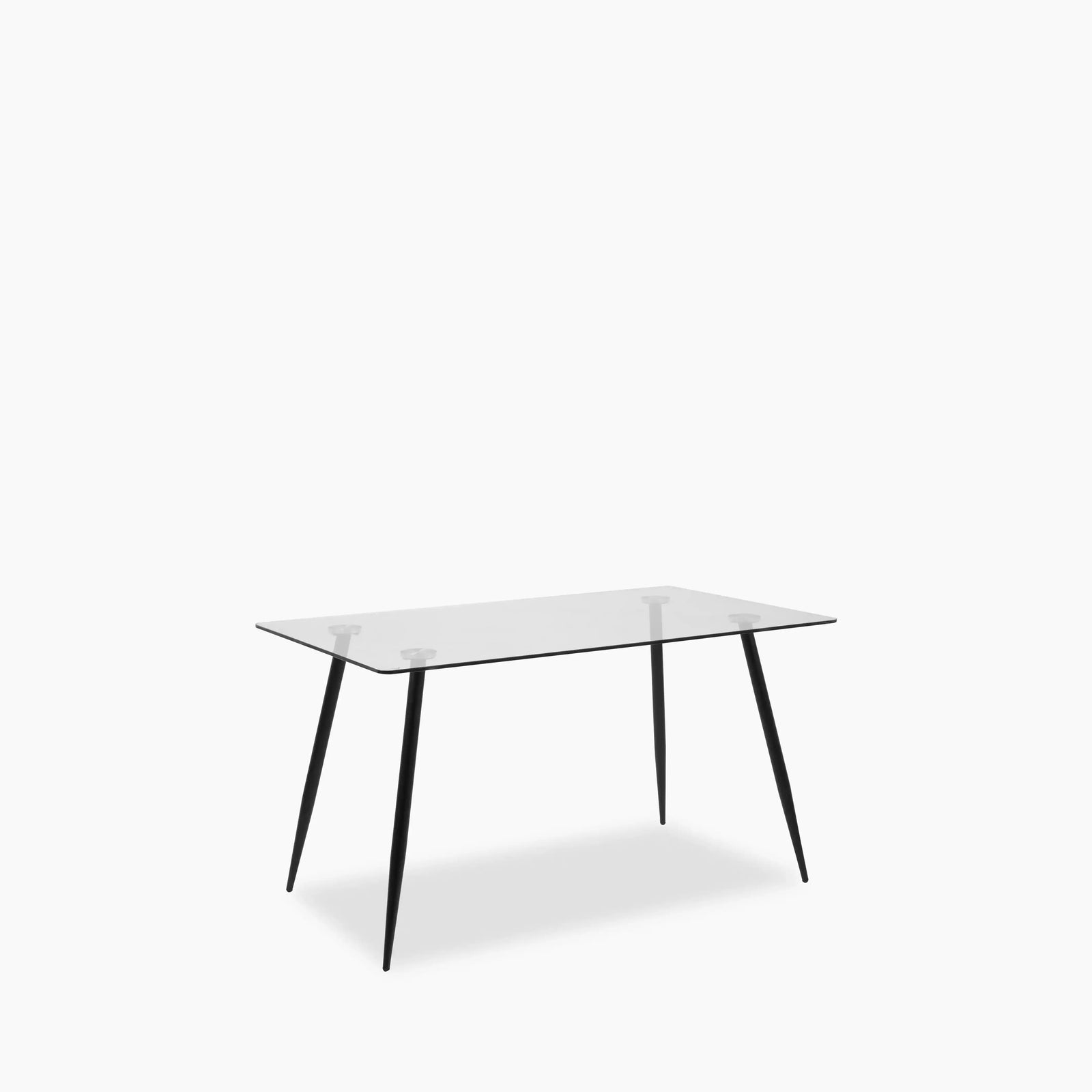 Wilma 4 Seat Rectangle Dining Table | Glass & Black