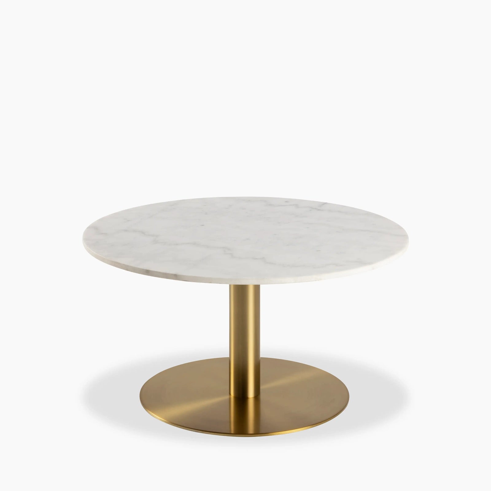 Corby Round Coffee Table | White Marble & Brass