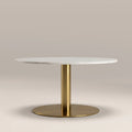 Corby Round Coffee Table | White Marble & Brass