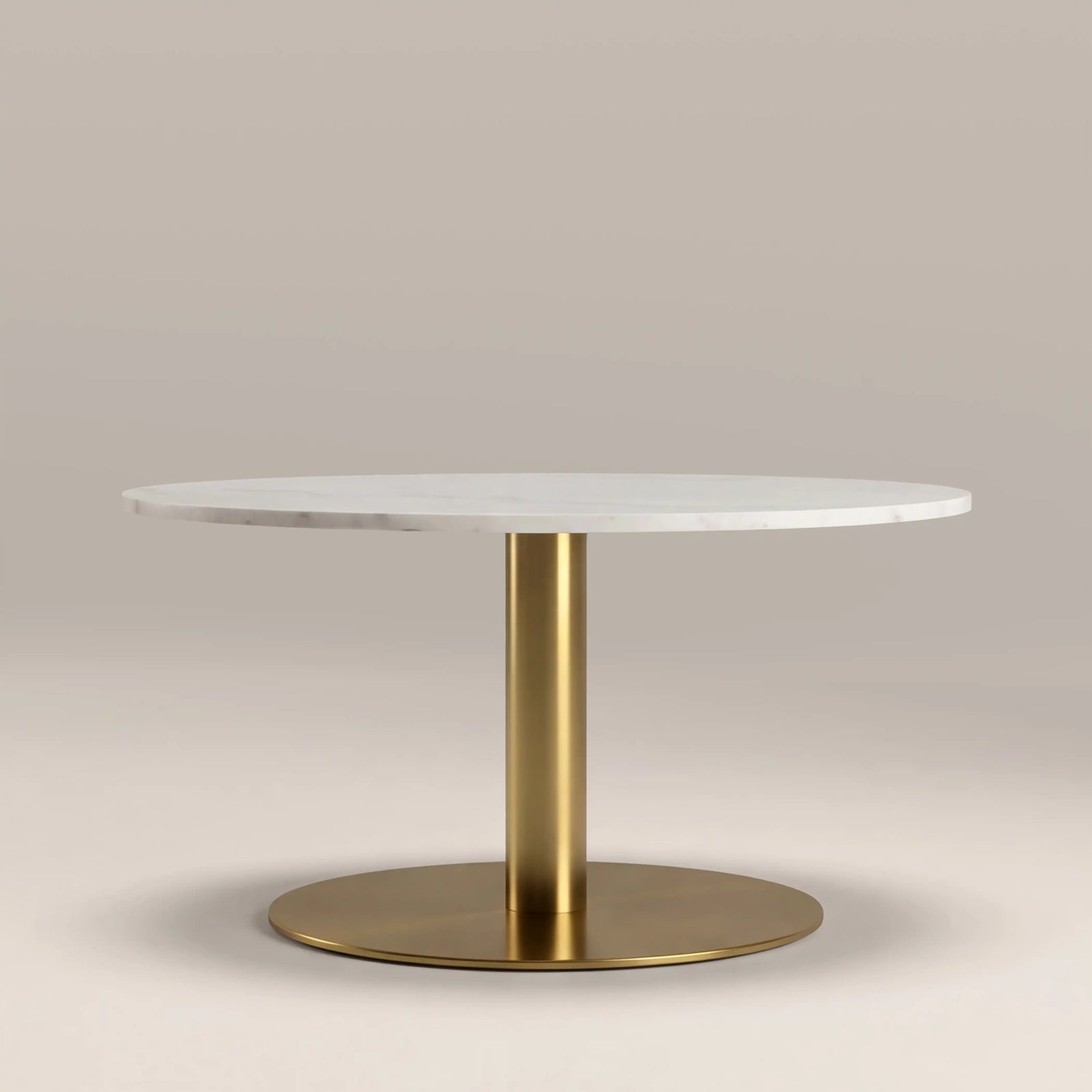 Corby Round Coffee Table | White Marble & Brass