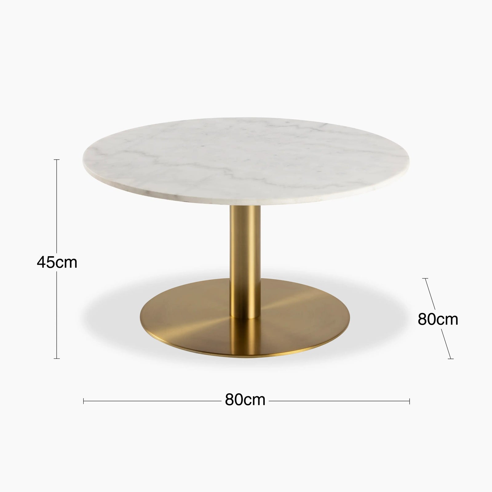 Corby Round Coffee Table | White Marble & Brass