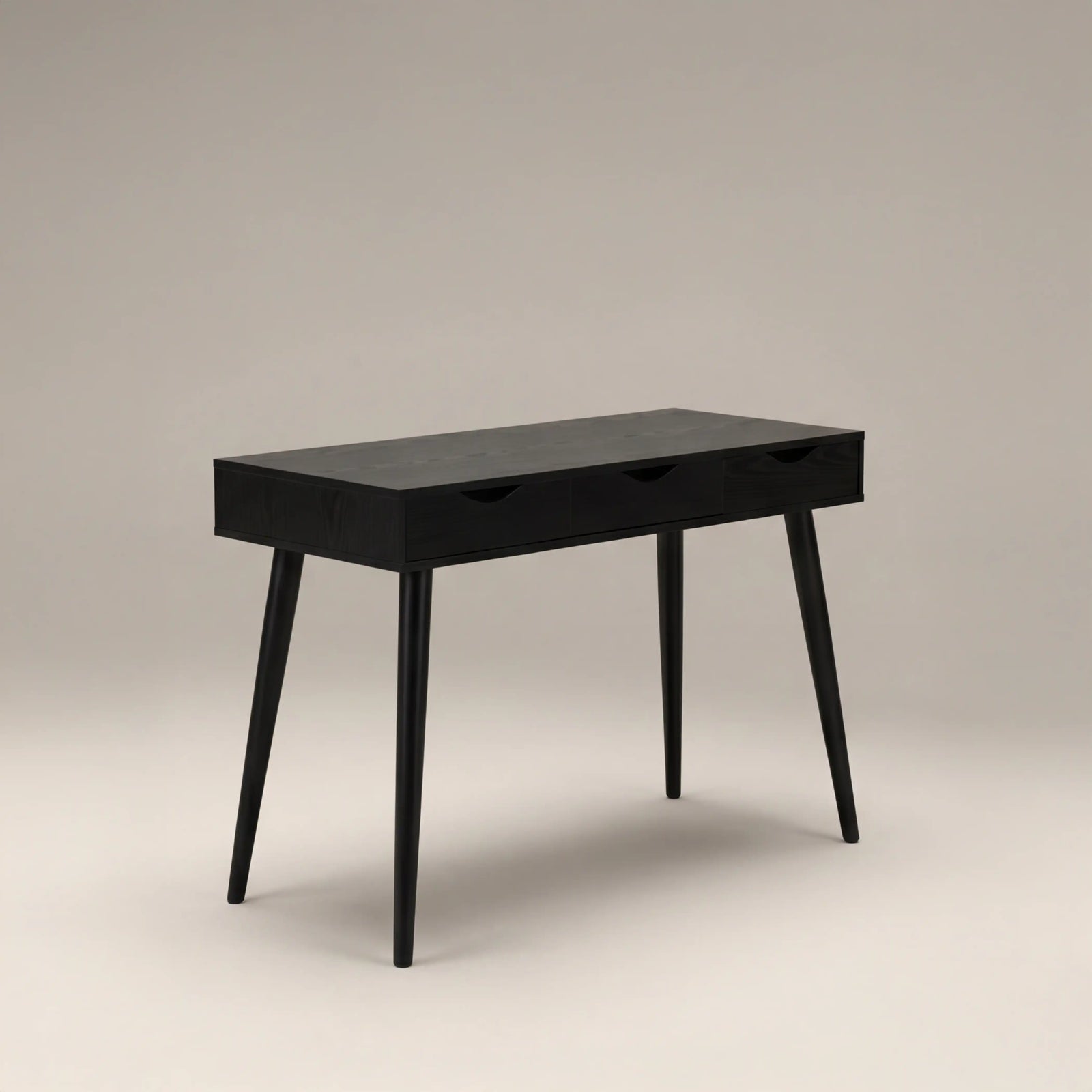 Neptun Wooden 3 Drawer Desk | Black