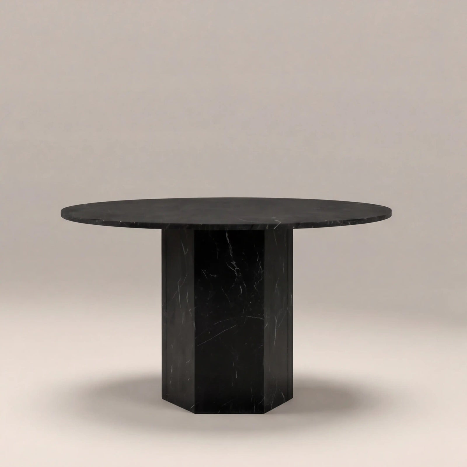 Naxos 4 Seat Round Dining Table | Onyx Black Marble