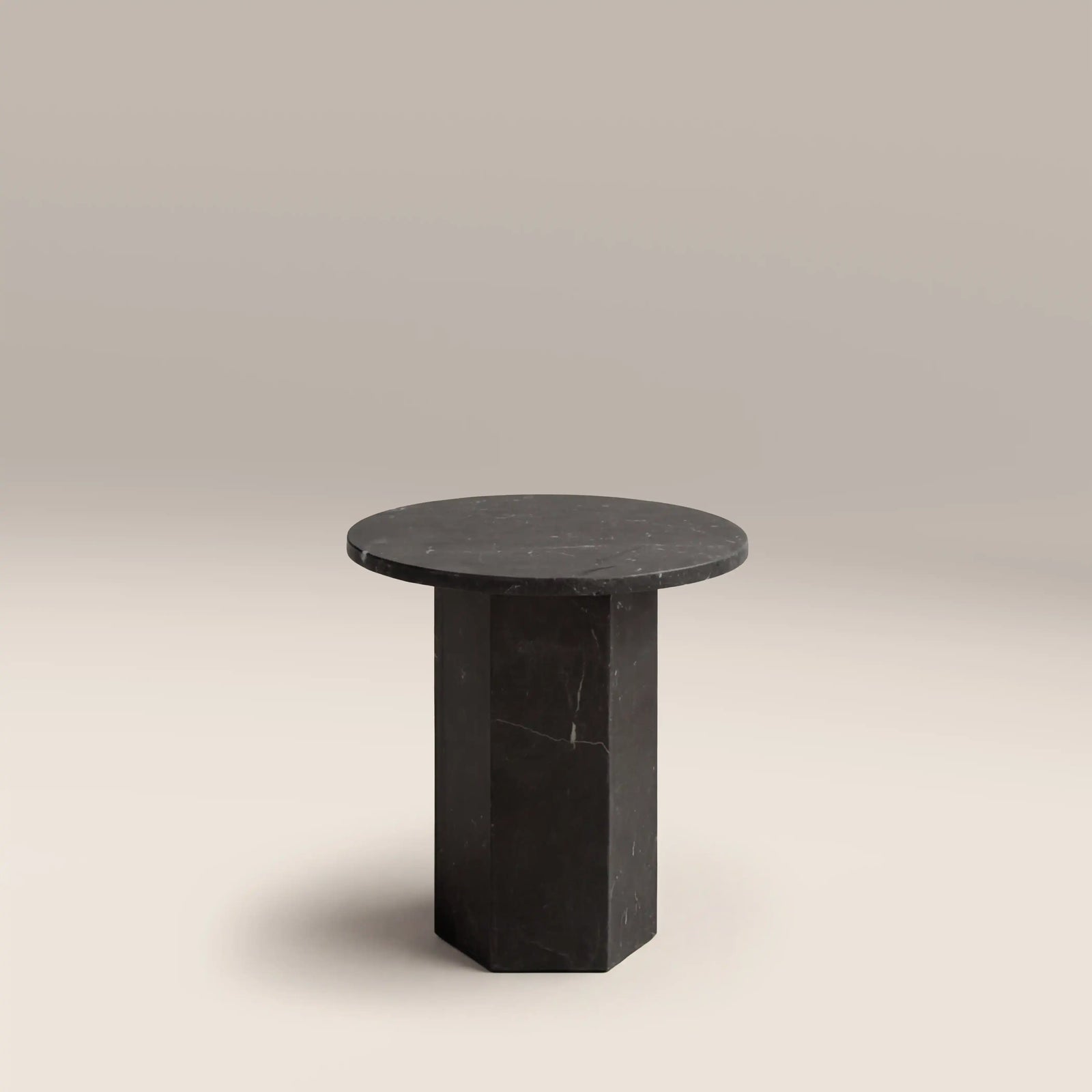 Naxos Round Side Table | Onyx Black Marble