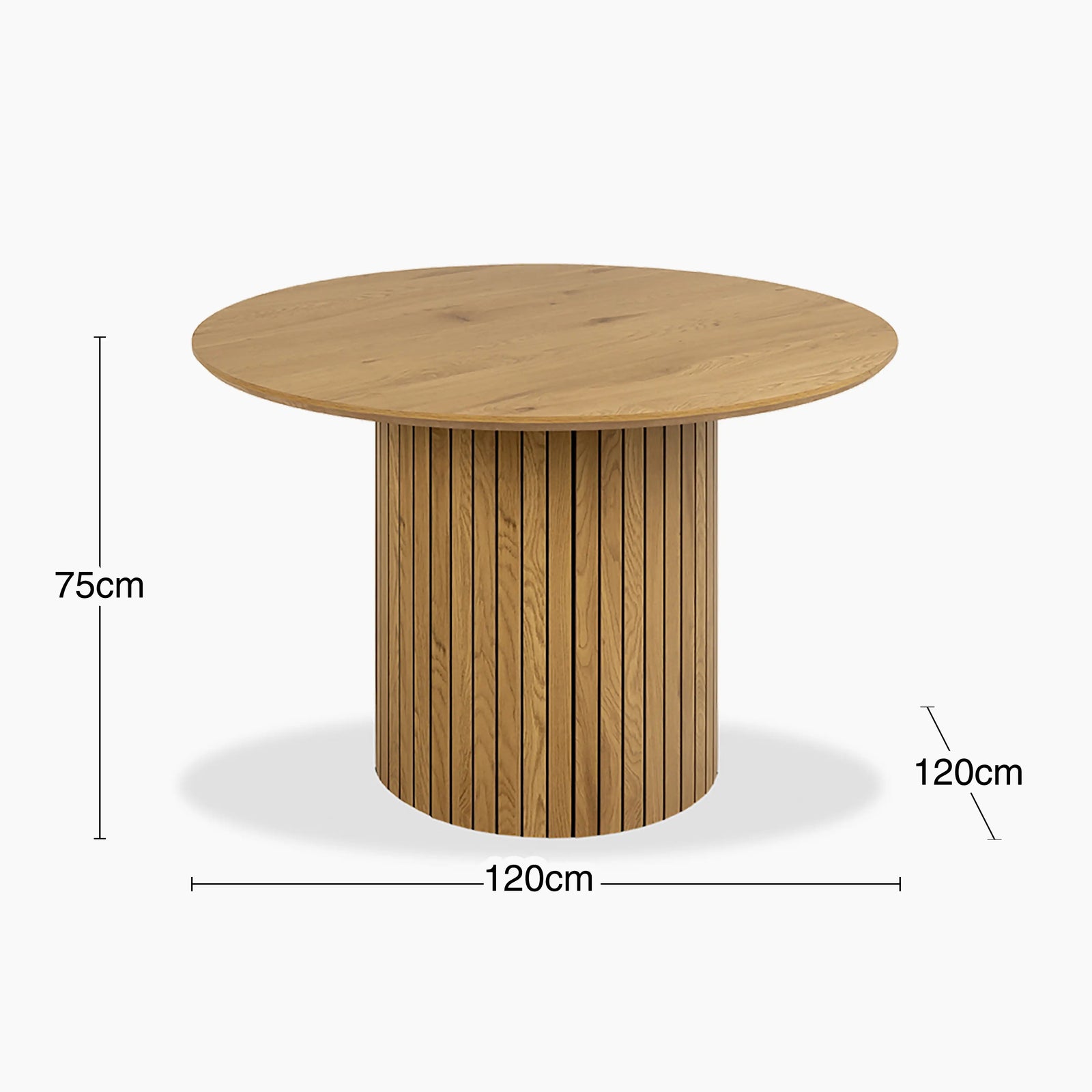 Yale 4 Seat Round Dining Table | Oak Effect