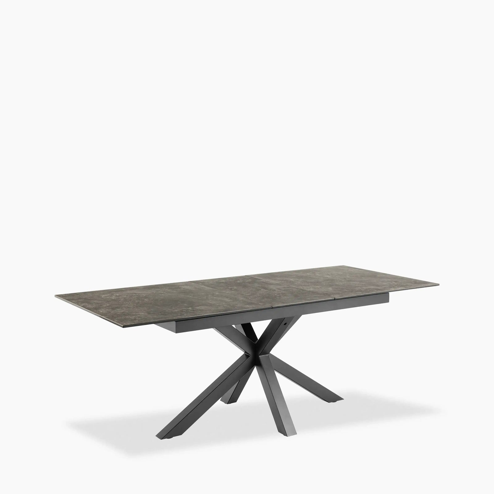 Heaven 6-8 Seat Rectangle Extendable Dining Table | Dark Grey Ceramic & Black