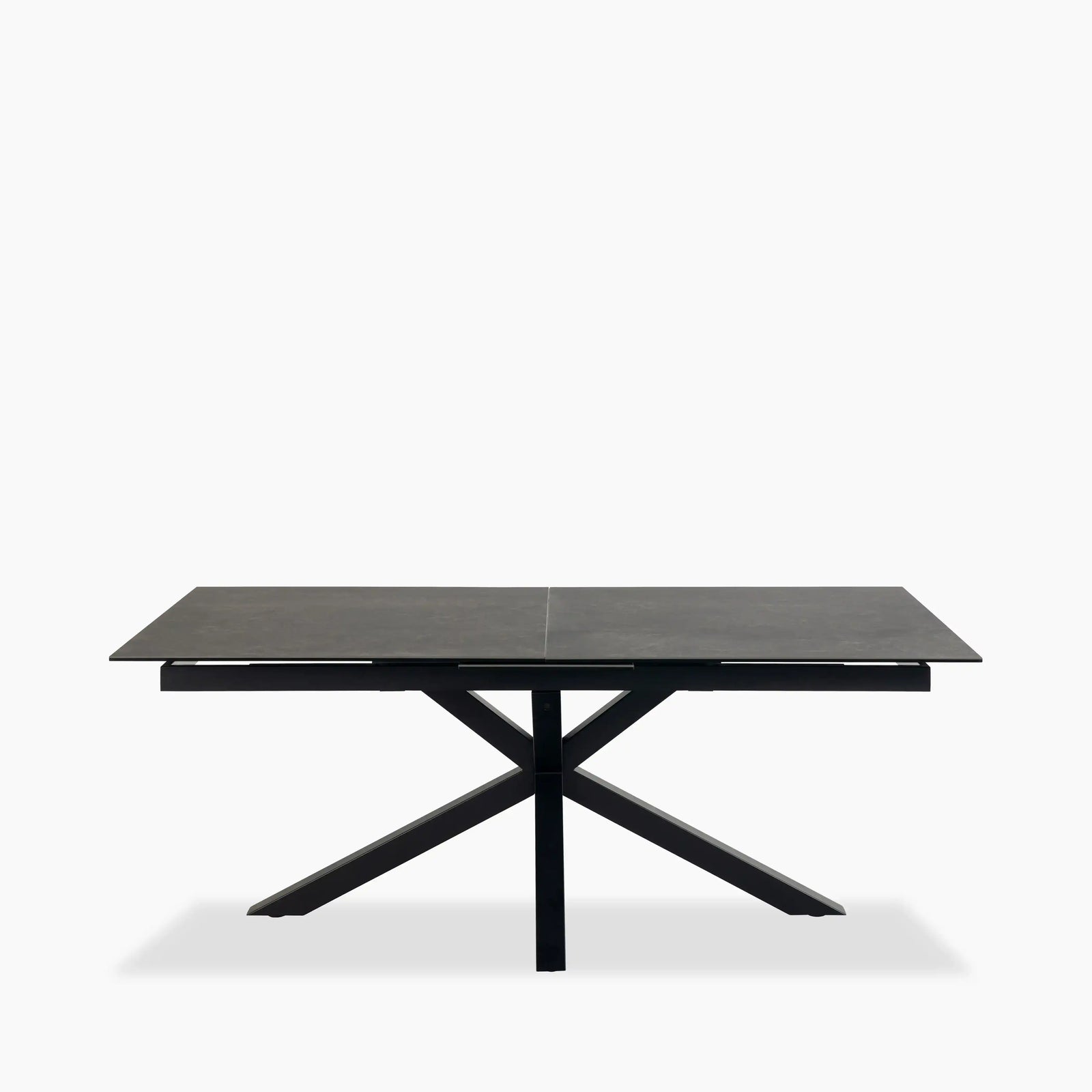 Heaven 8-10 Seat Rectangle Extendable Dining Table | Dark Grey Ceramic & Black