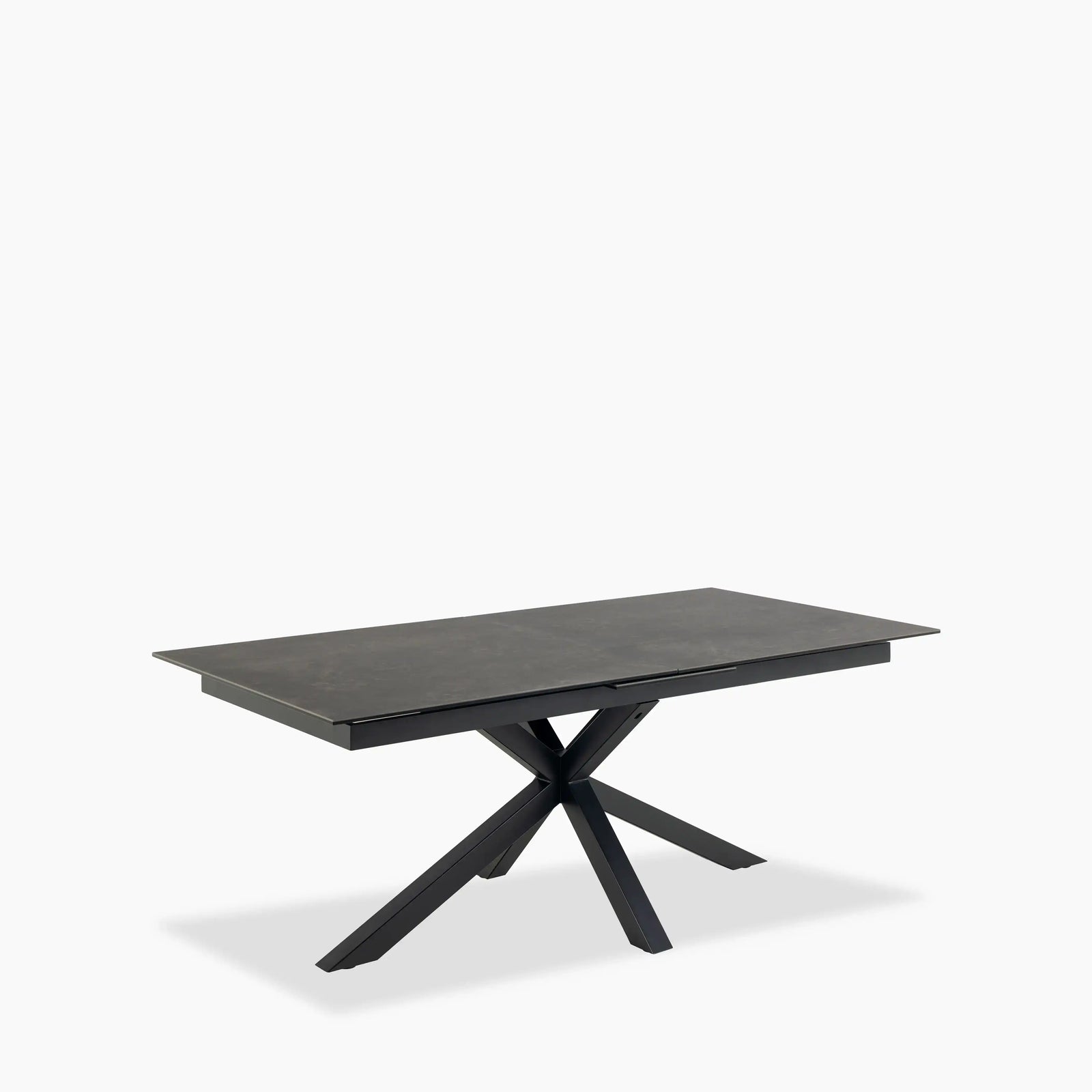 Heaven 8-10 Seat Rectangle Extendable Dining Table | Dark Grey Ceramic & Black