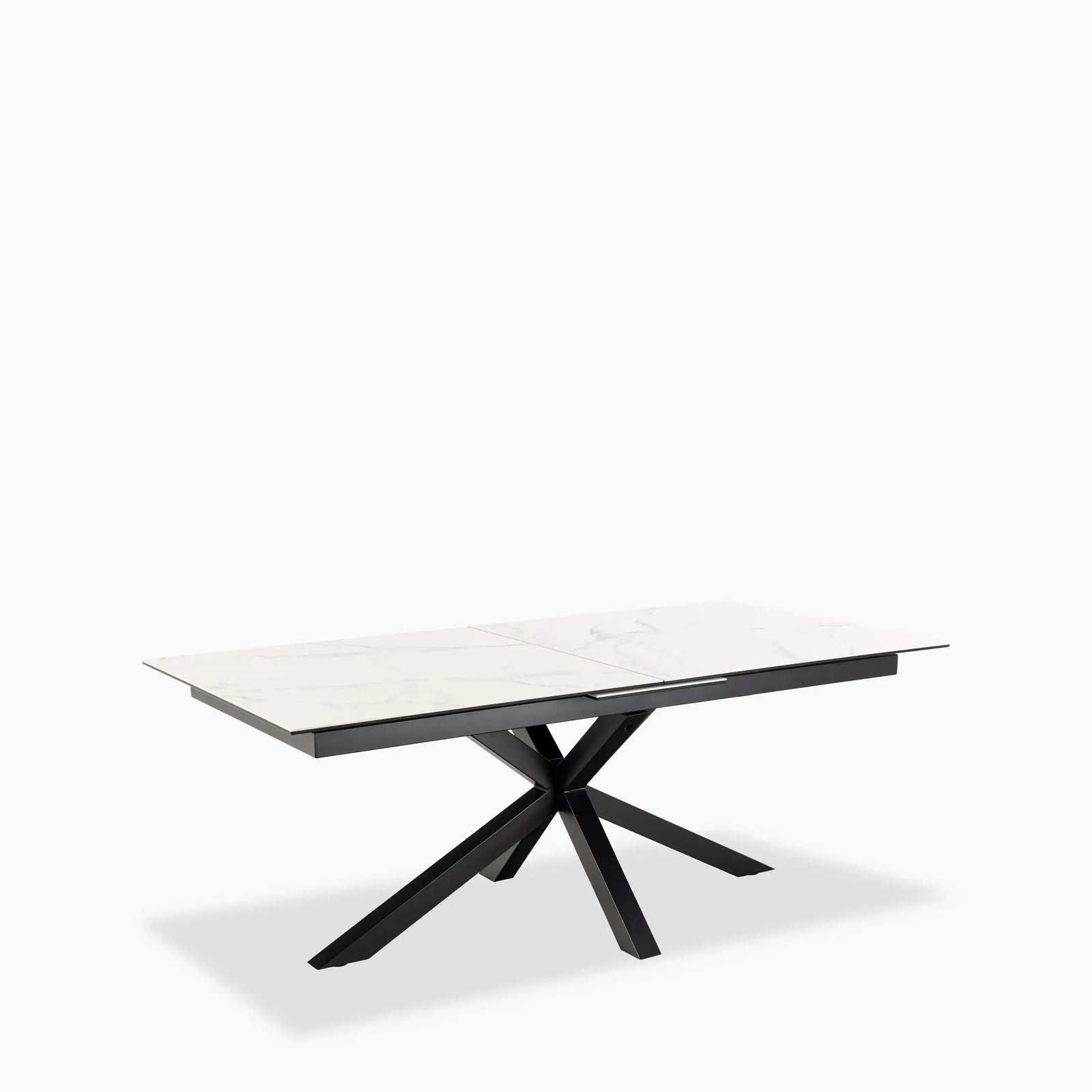 Heaven 8-10 Seat Rectangle Extendable Dining Table | White Ceramic & Black