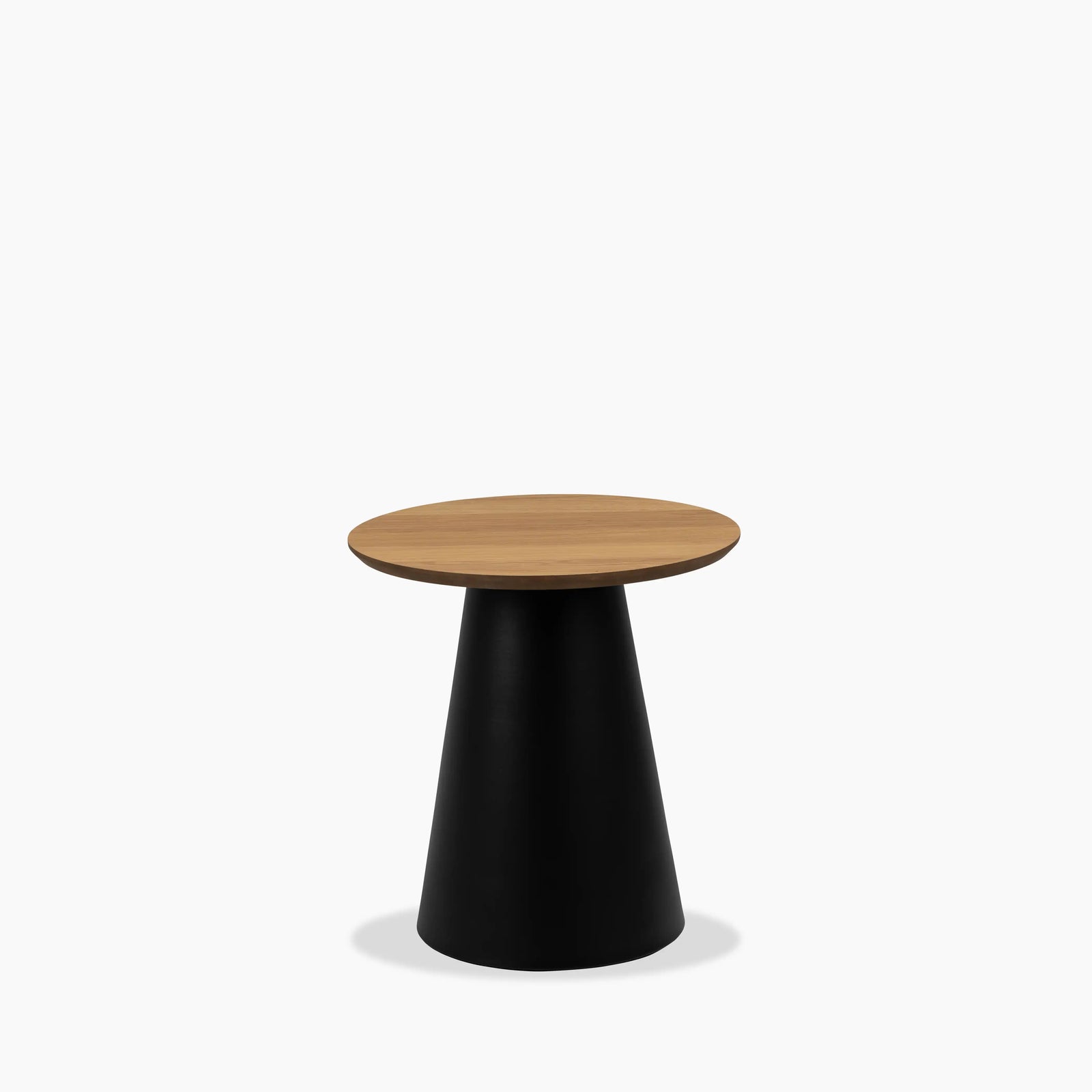 Soli Round Wooden Side Table | Oak & Black