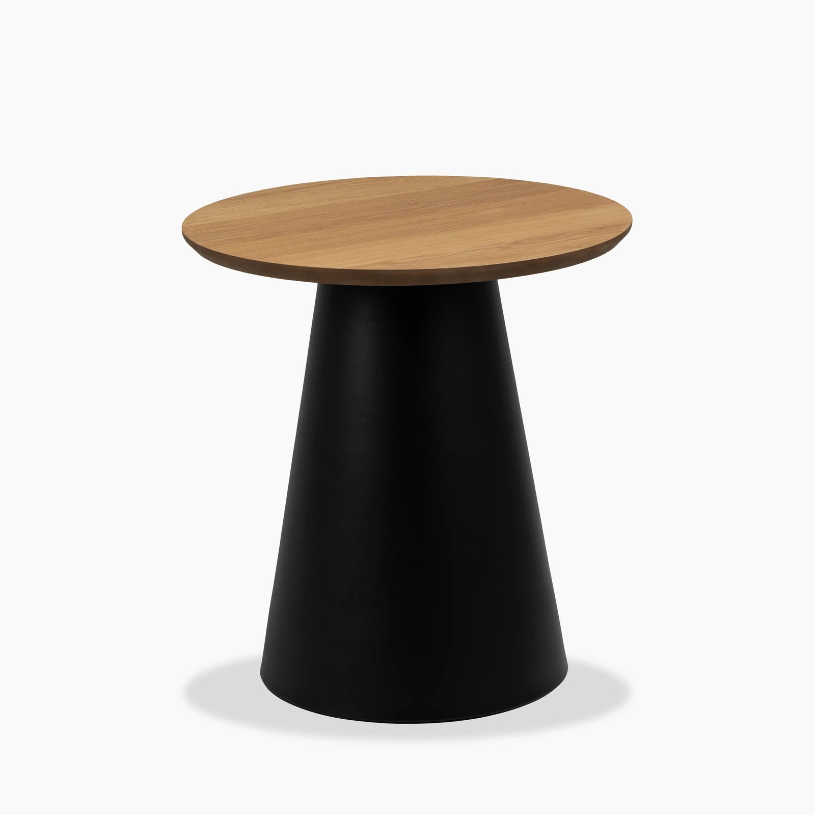 Soli Round Wooden Side Table | Oak & Black