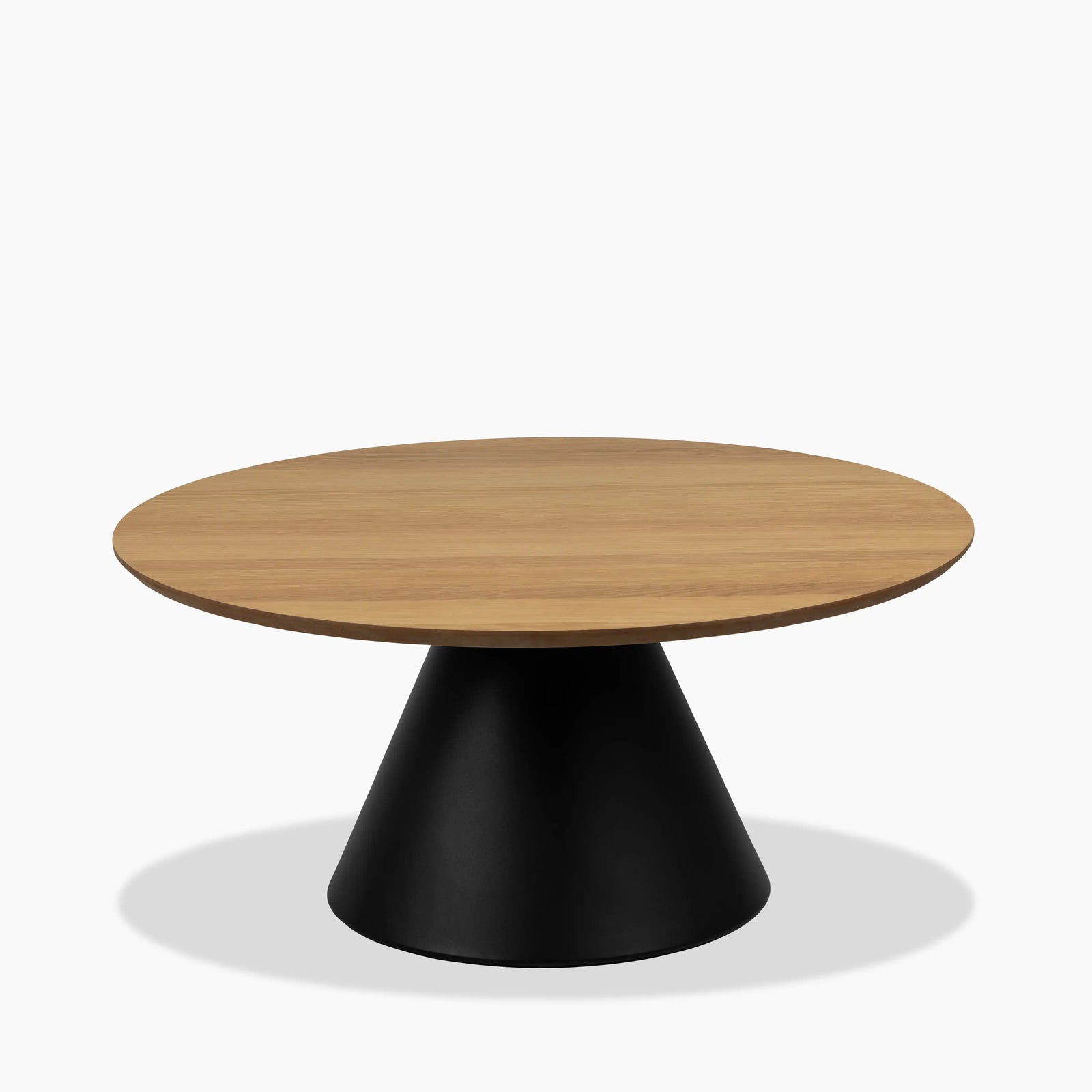 Soli Round Wooden Coffee Table | Oak & Black