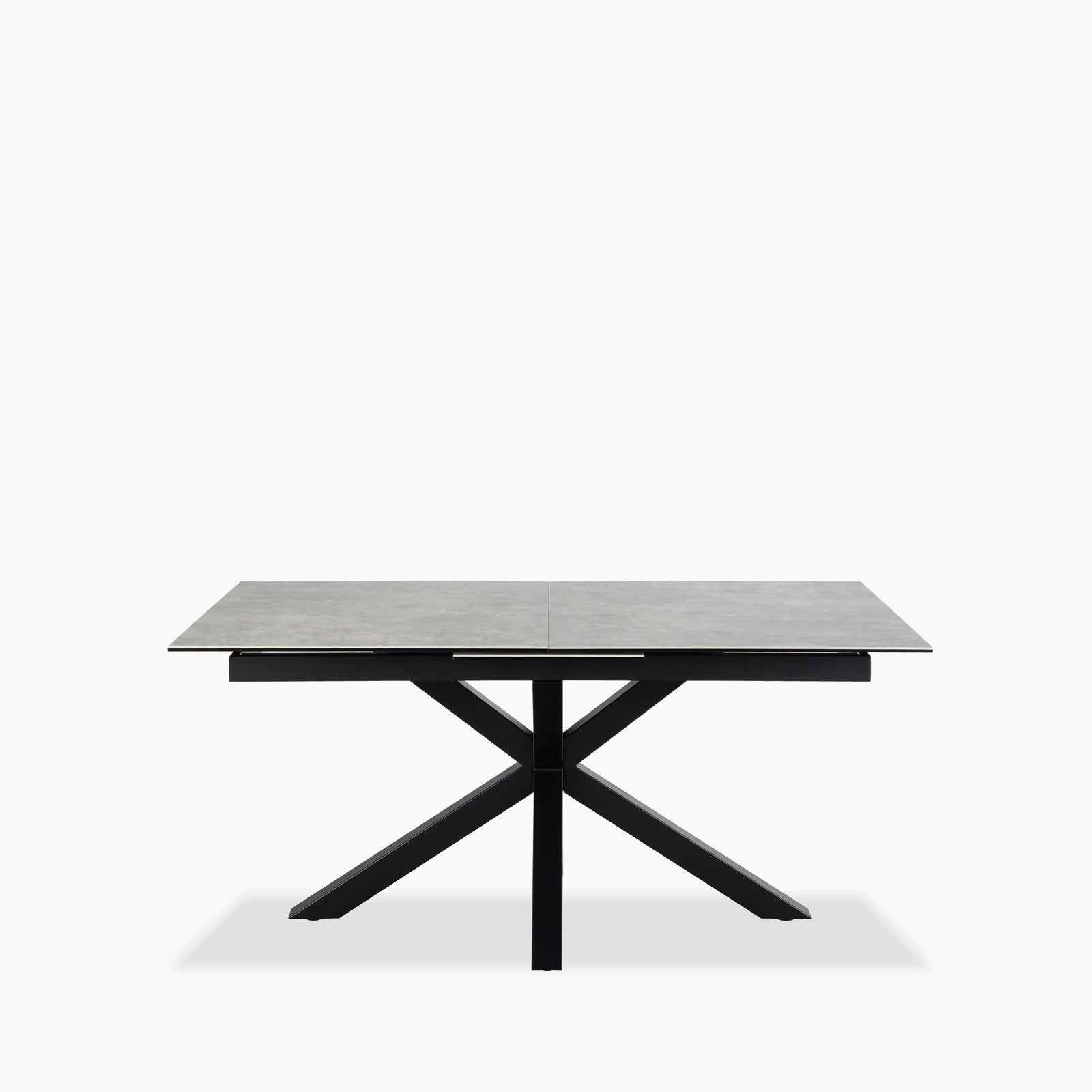 Heaven 6-8 Seat Rectangle Extendable Dining Table | Light Grey Ceramic & Black