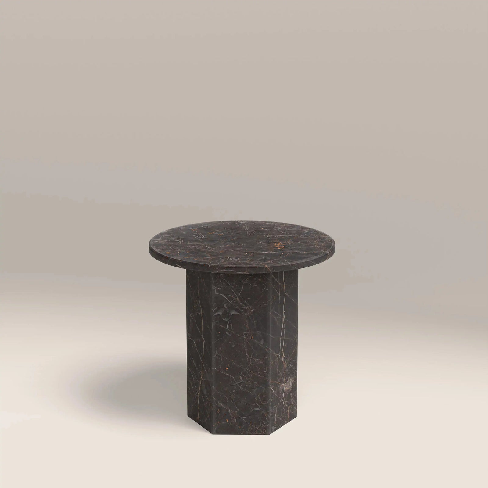 Naxos Round Side Table | Storm Grey Marble