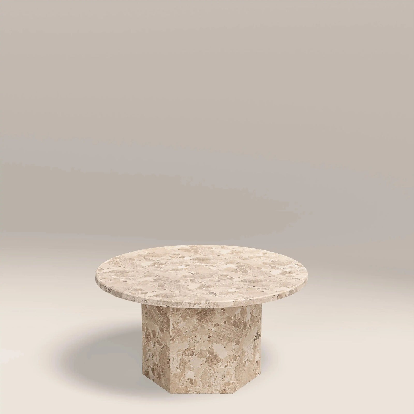 Naxos Round Coffee Table | Latte Marble
