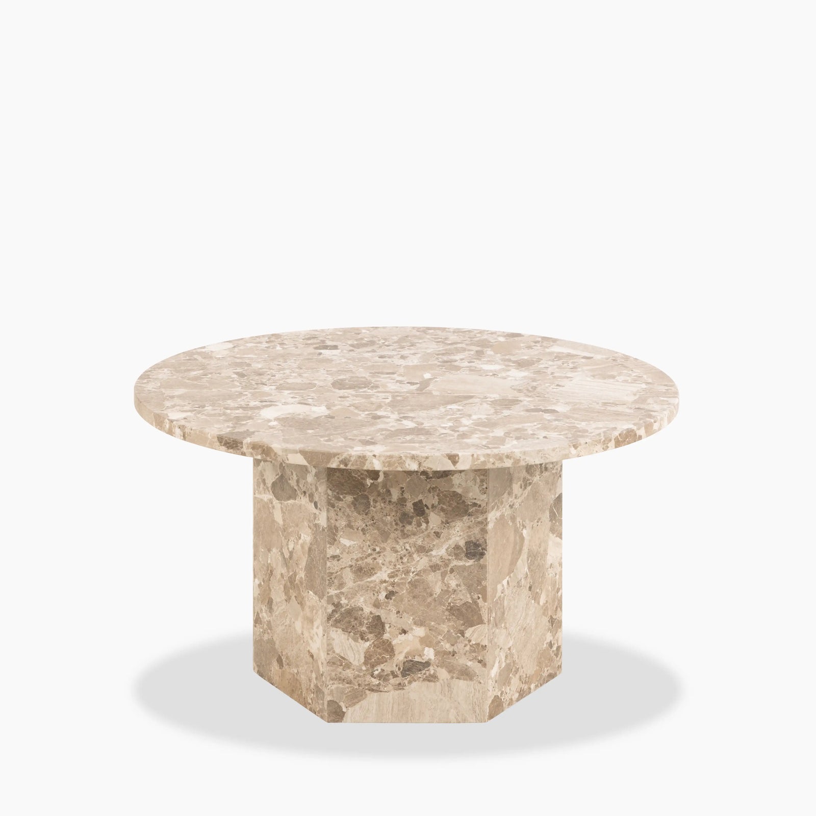 Naxos Round Coffee Table | Latte Marble