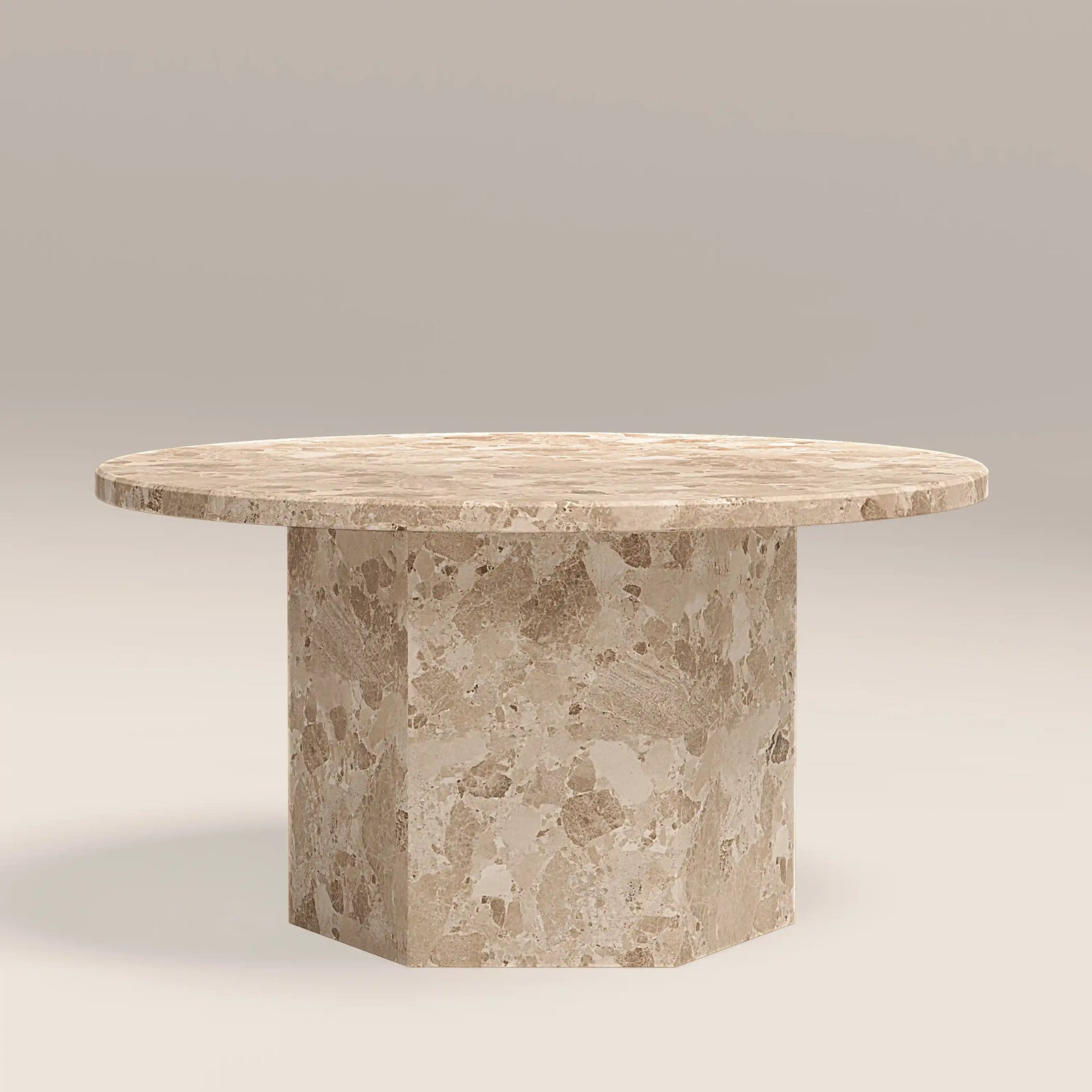 Naxos Round Coffee Table | Latte Marble