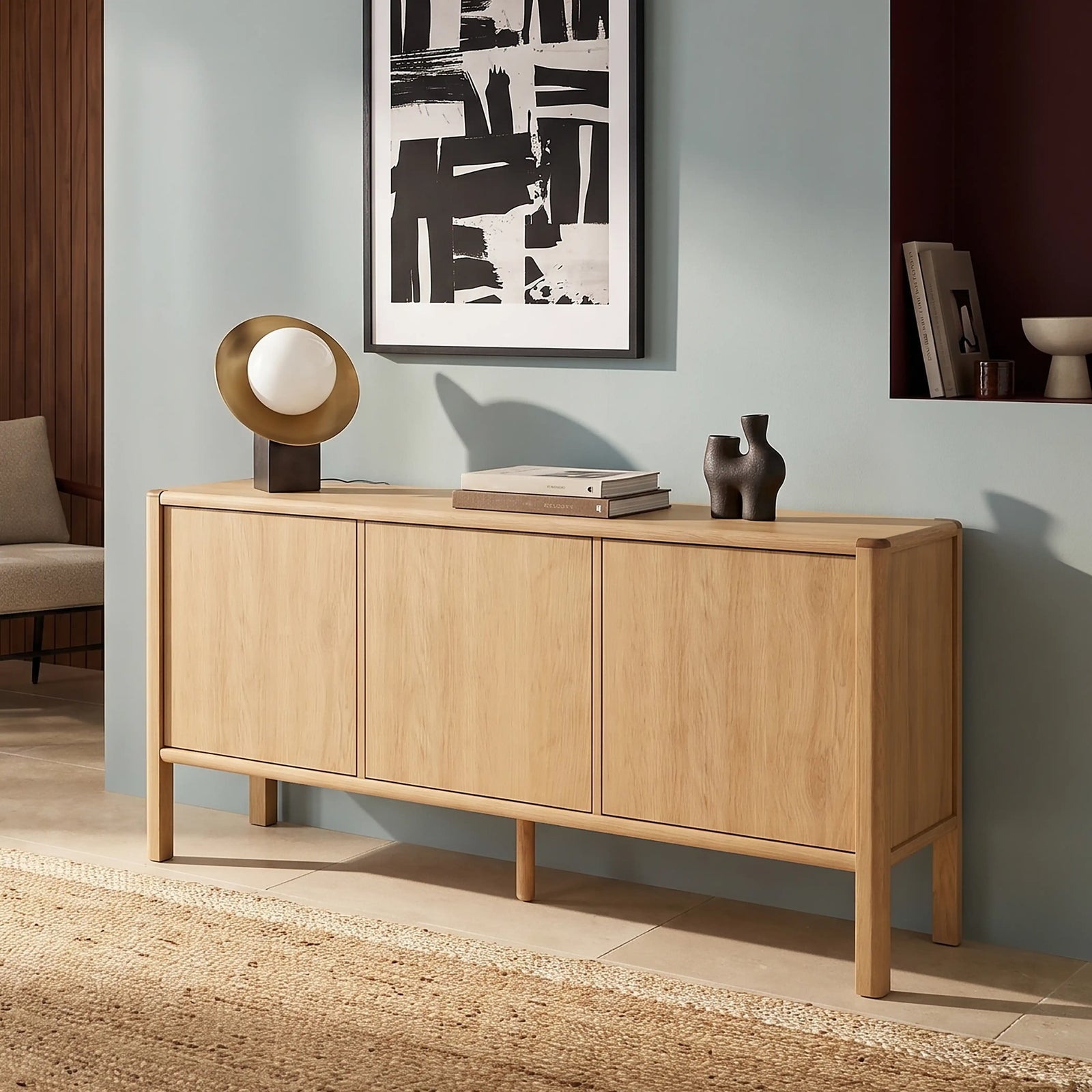 Avalon 3 Door Wooden Sideboard | Oak
