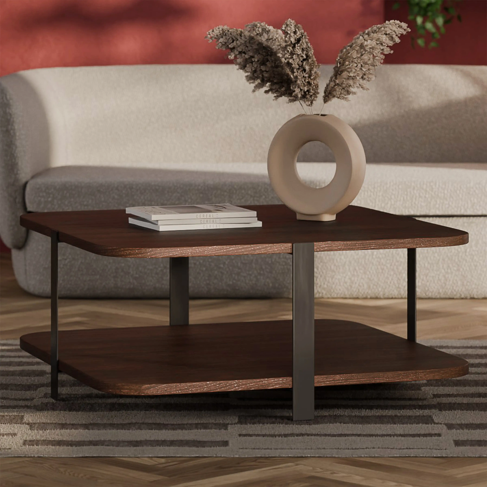 Garratt Square Wooden Coffee Table | Walnut