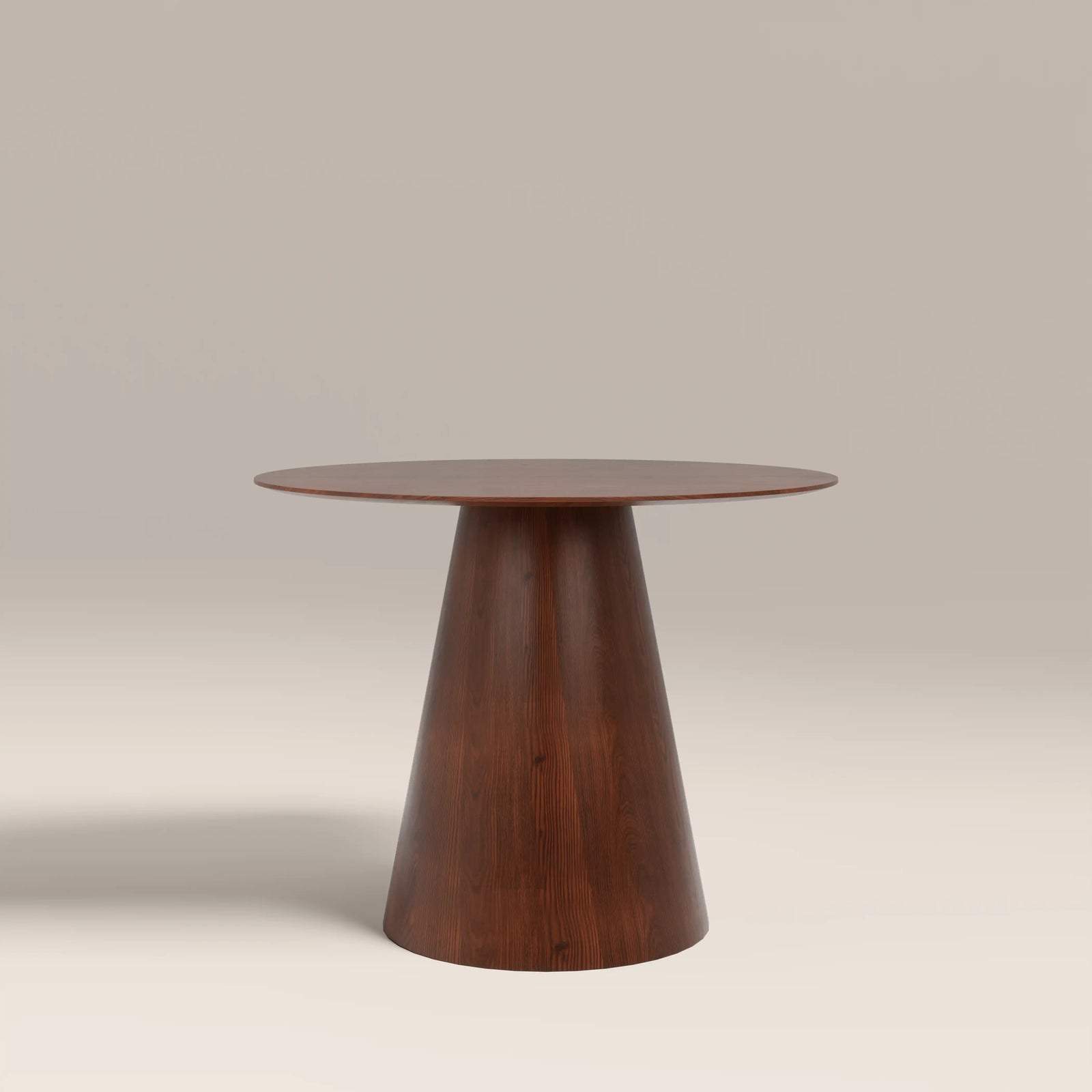 Finnley Large 4 Seat Round Wooden Dining Table | Walnut