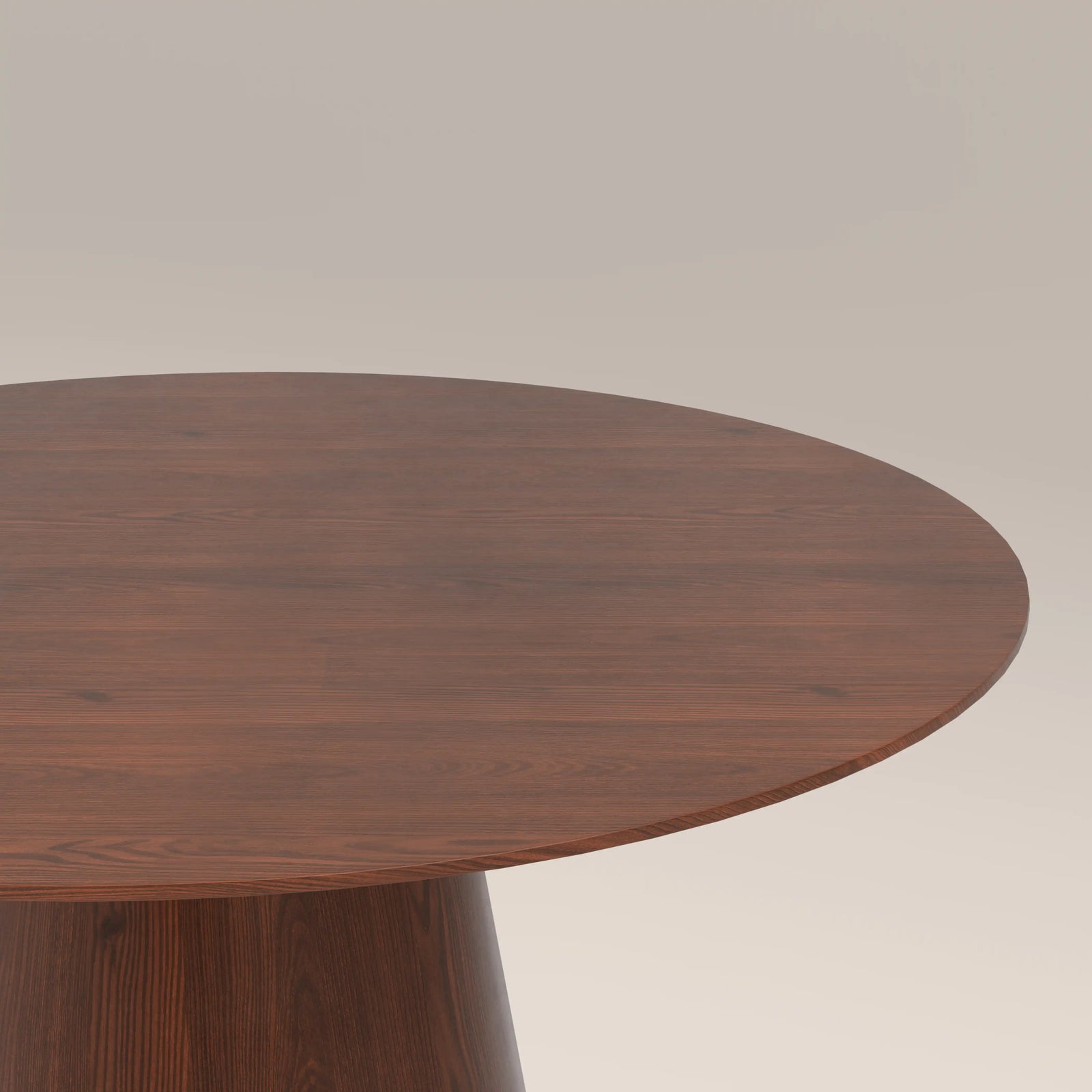 Finnley Large 4 Seat Round Wooden Dining Table | Walnut
