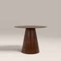 Finnley 4 Seat Round Wooden Dining Table | Walnut