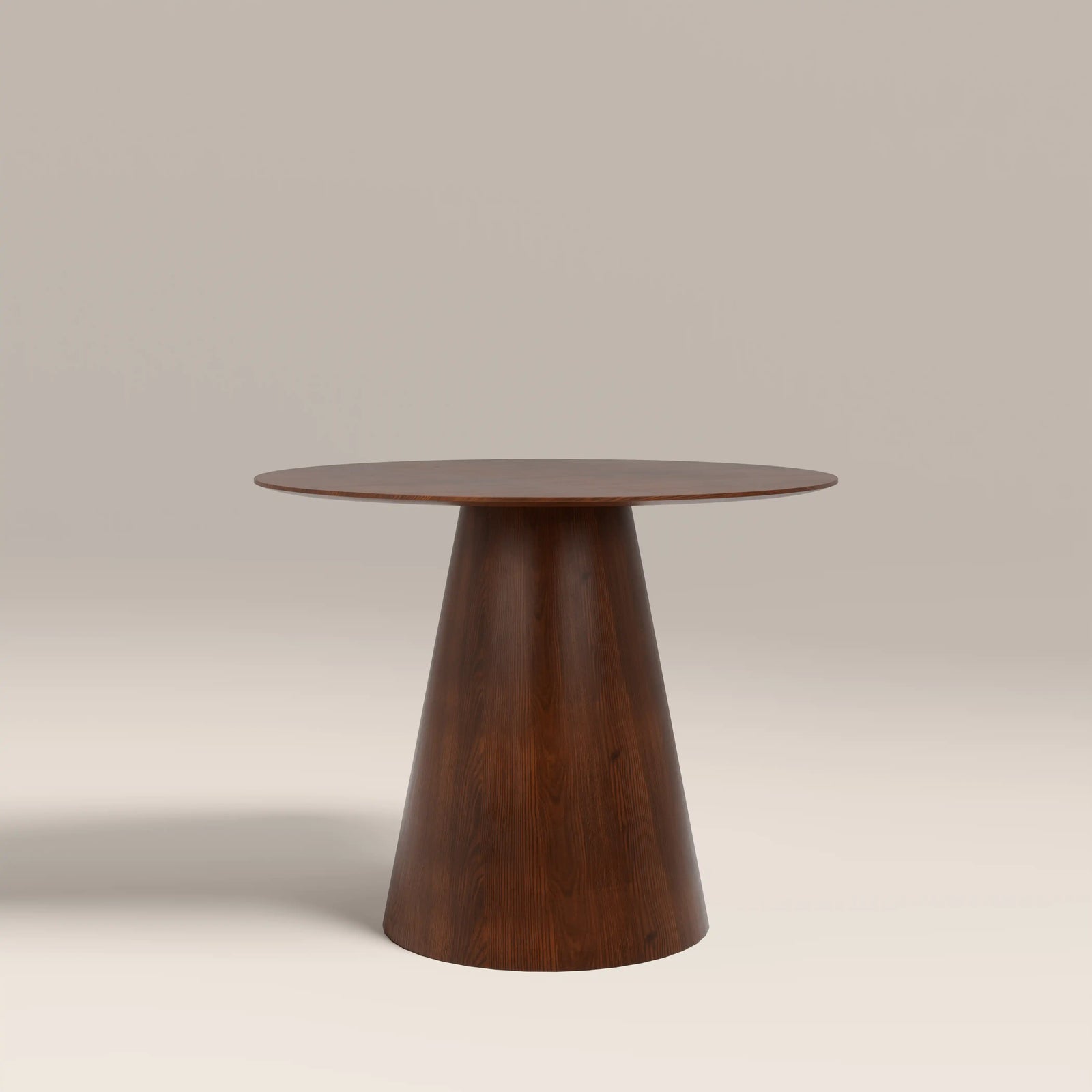 Finnley 4 Seat Round Wooden Dining Table | Walnut