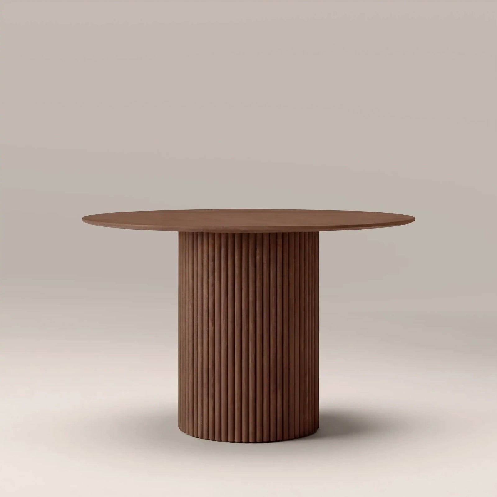 Marcel 4 Seat Round Wooden Dining Table | Walnut