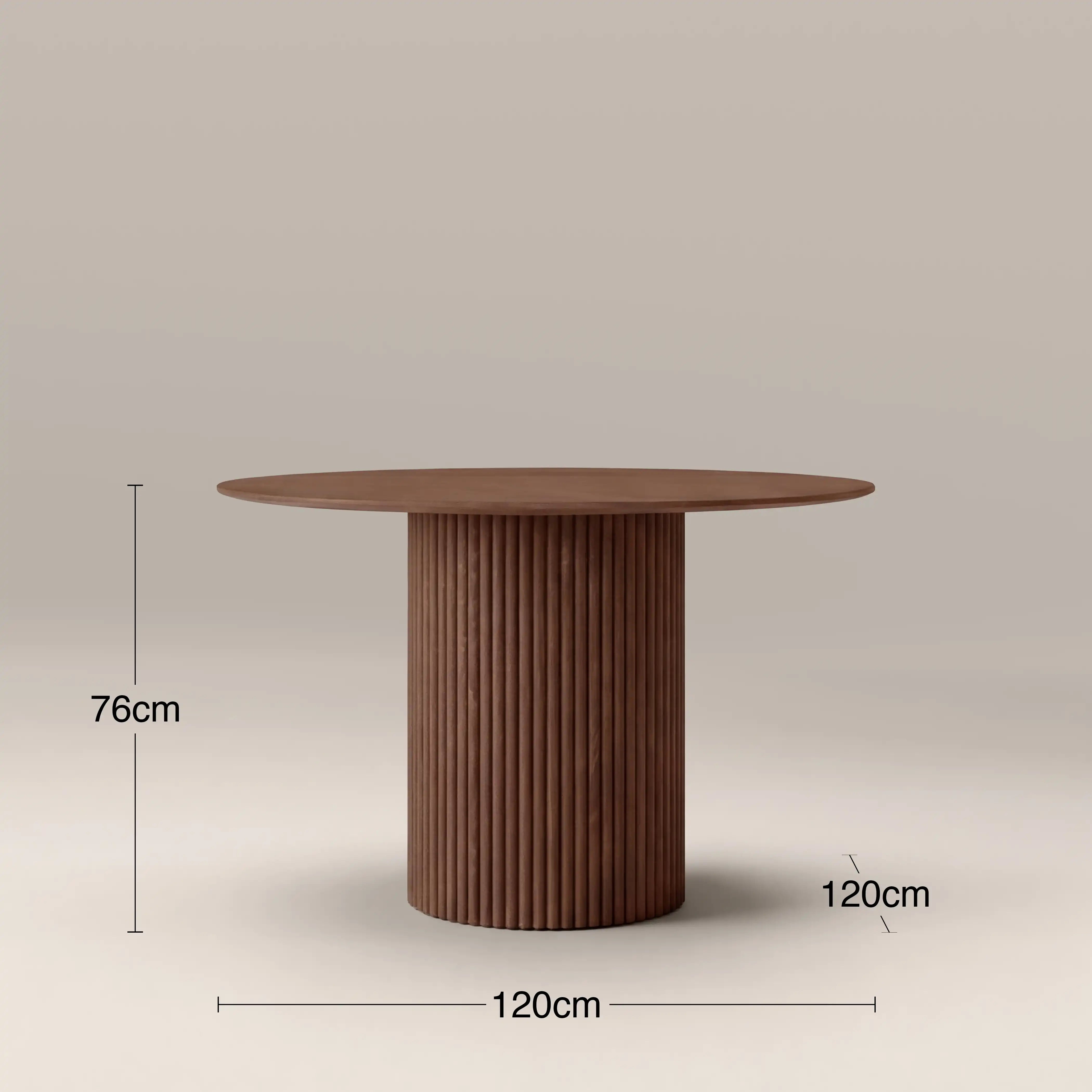 Marcel 4 Seat Round Dining Table, Walnut | Cult Furniture – Cult
