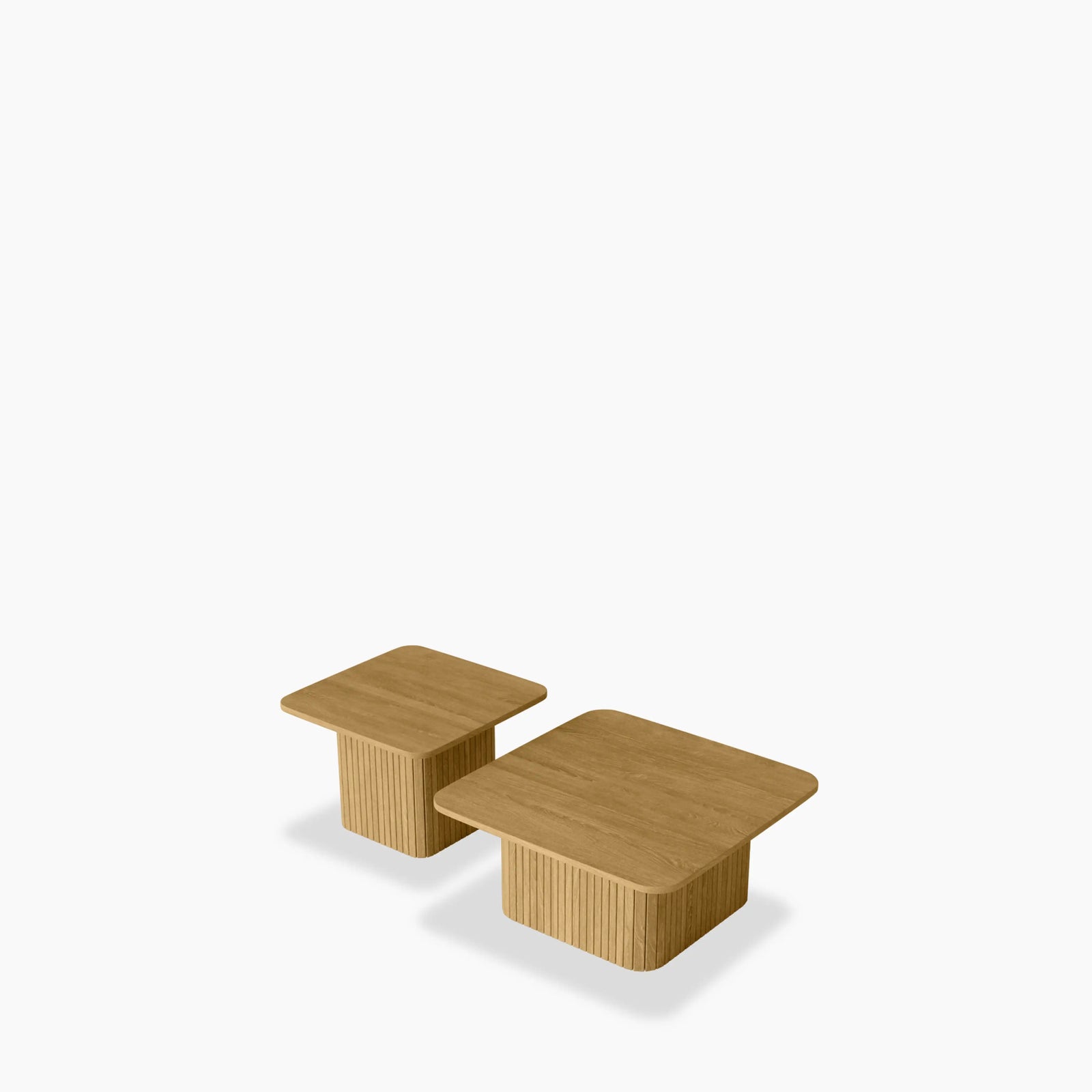 Emery Set of 2 Square Wooden Coffee Tables | Oak