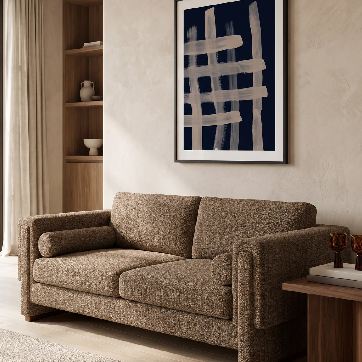 Ava 3 Seater Sofa | Speckled Cappuccino Boucle