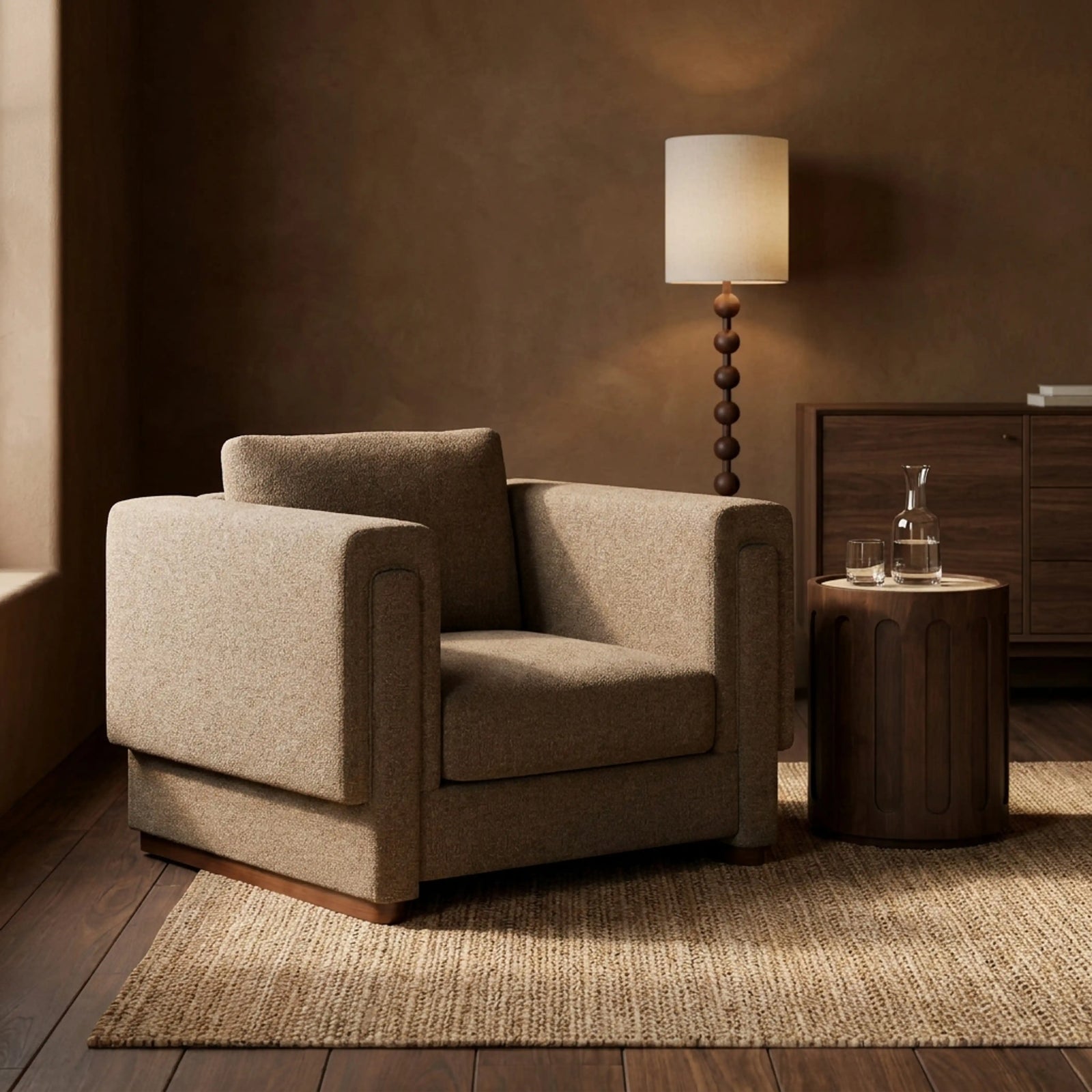 Ava Armchair | Speckled Cappuccino Boucle