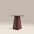 Hadley Round Side Table | Cherry Red Sandblasted Glass & High Gloss Cherry Red