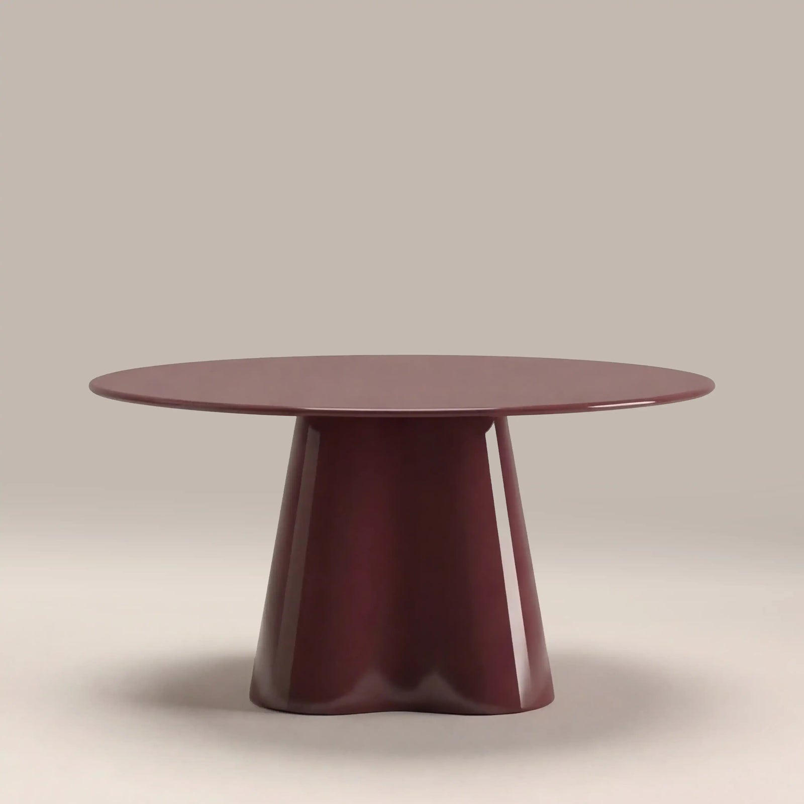 Hadley Round Coffee Table | Cherry Red Sandblasted Glass & High Gloss Cherry Red