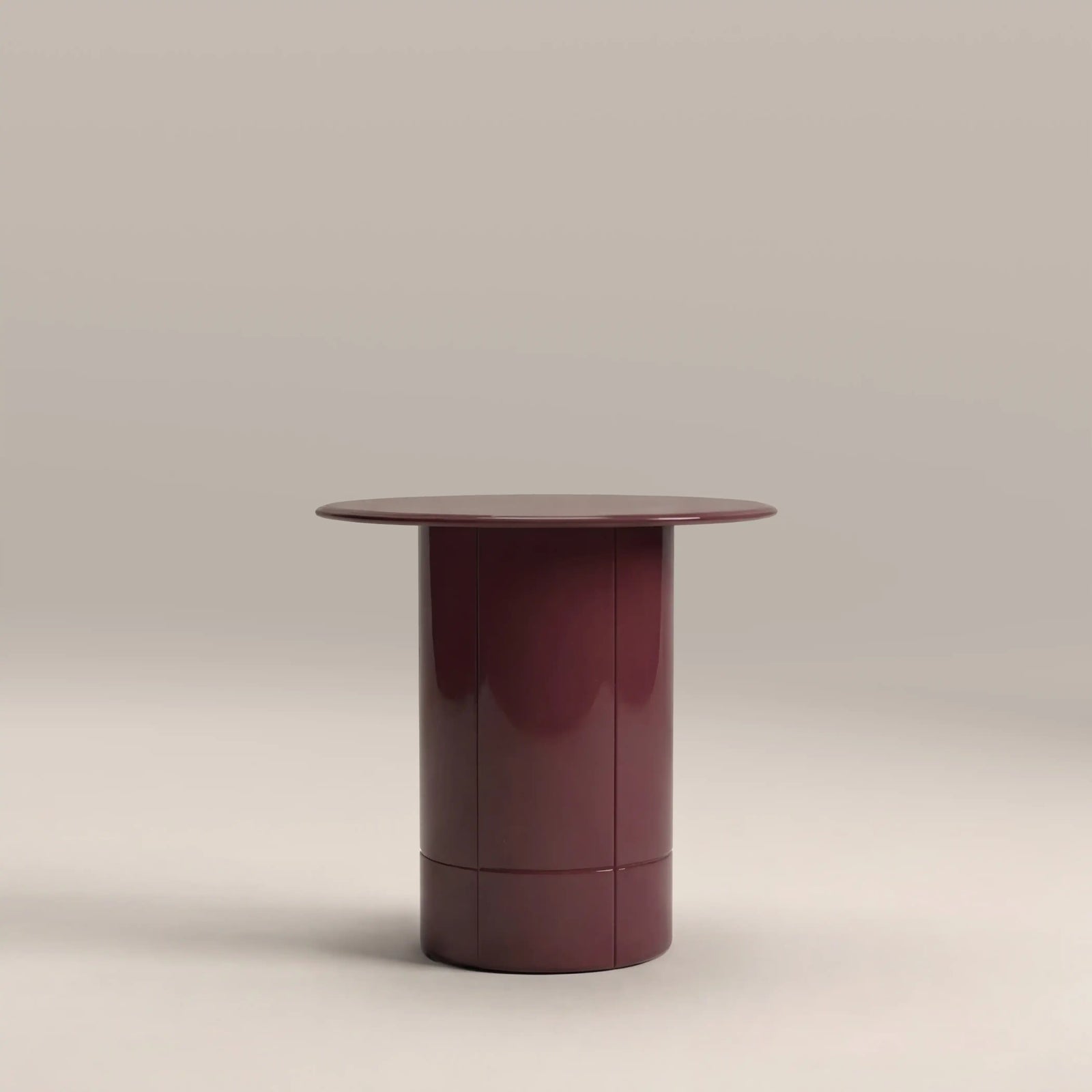 Flore Round Side Table | Cherry Red Glass & High Gloss Cherry Red