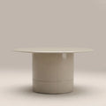 Flore Round Coffee Table | Soft Ecru Glass & High Gloss Soft Ecru