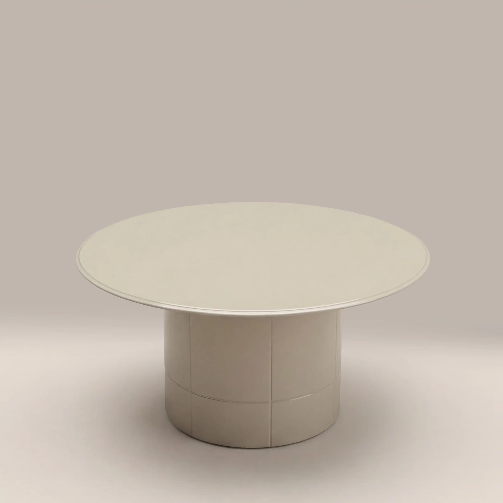 Flore Round Coffee Table | Soft Ecru Glass & High Gloss Soft Ecru