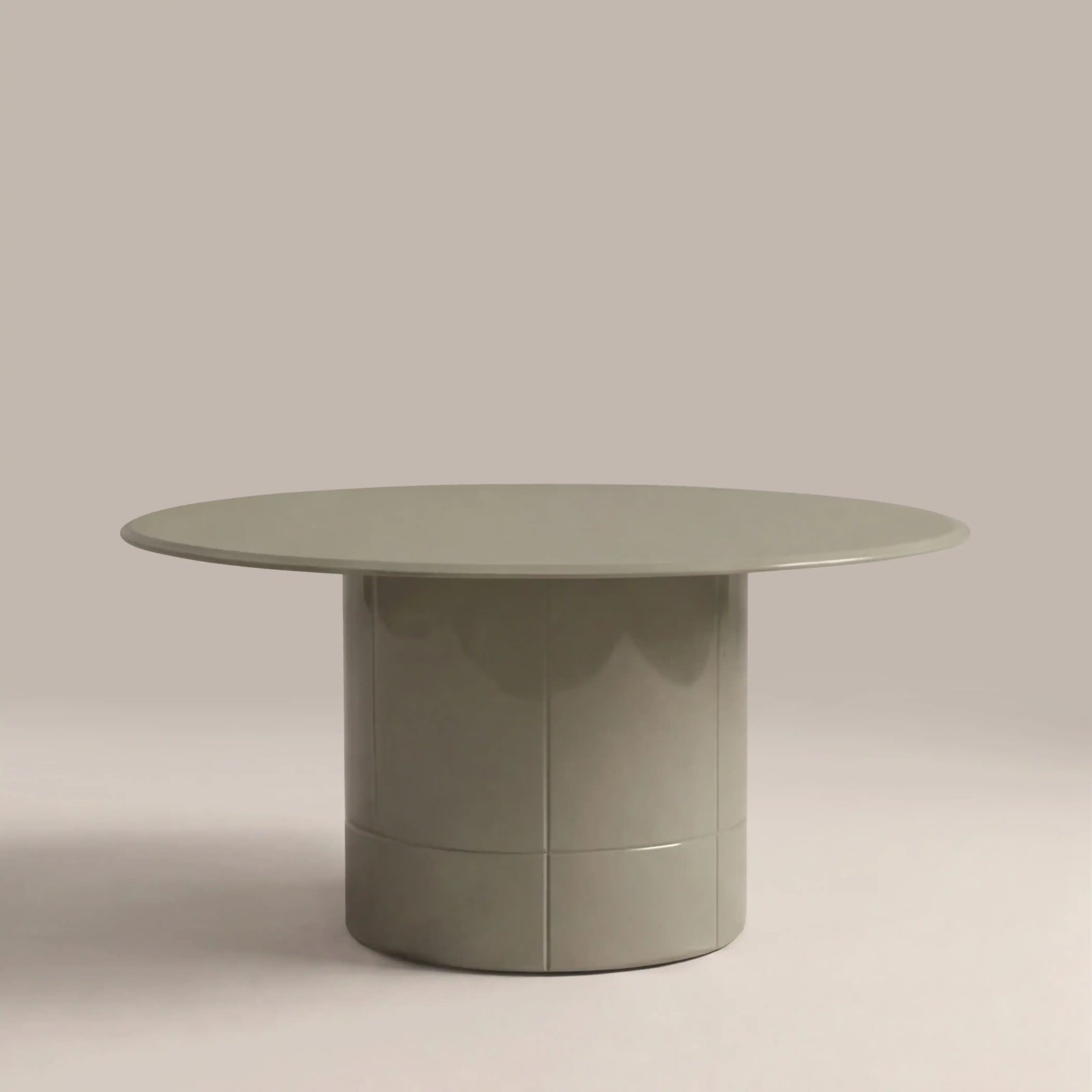 Flore Round Coffee Table | Sage Green Glass & High Gloss Sage Green
