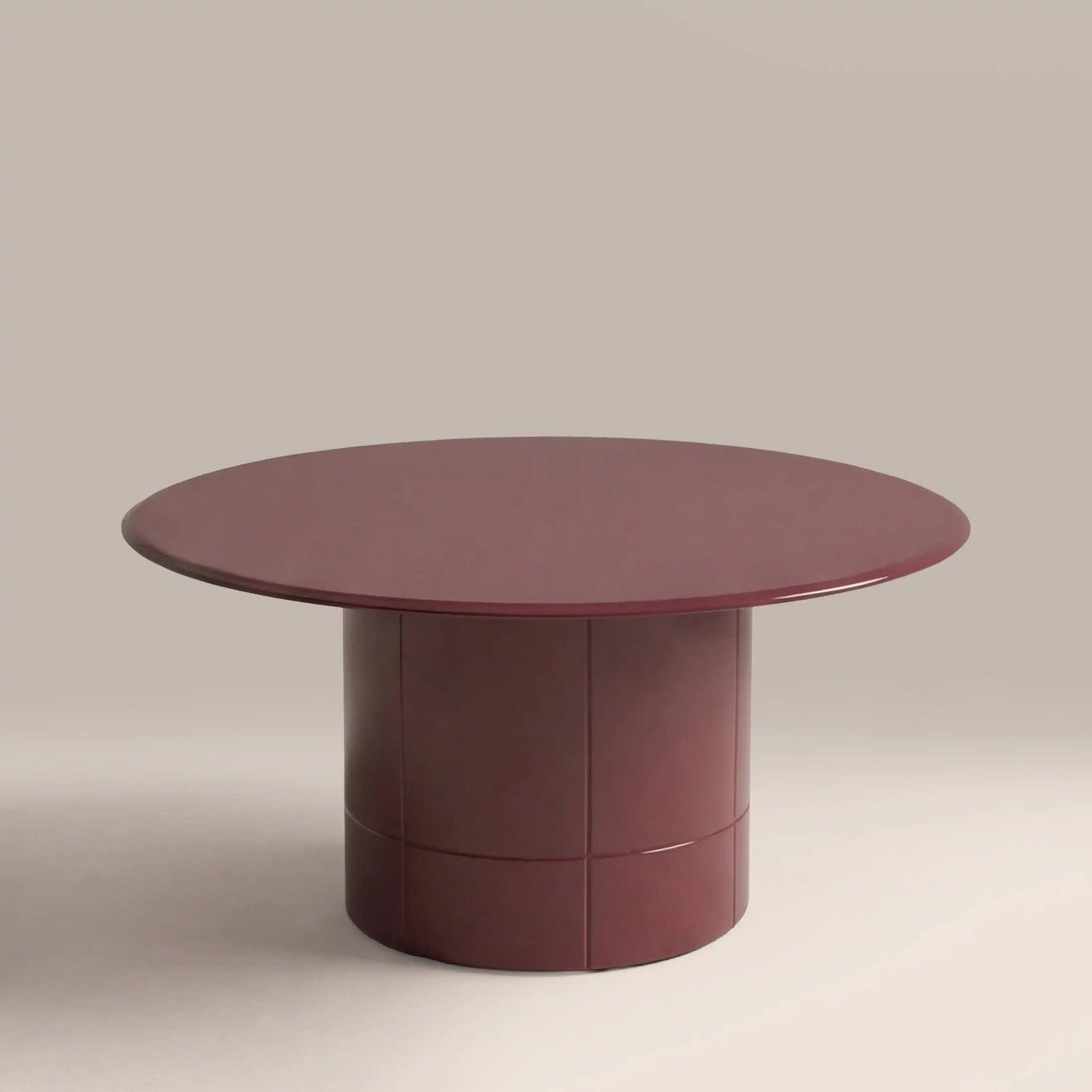 Flore Round Coffee Table | Cherry Red Glass & High Gloss Cherry Red