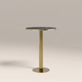 Rafferty 2 Seat Round Bar Table | Black Marble Effect & Brass