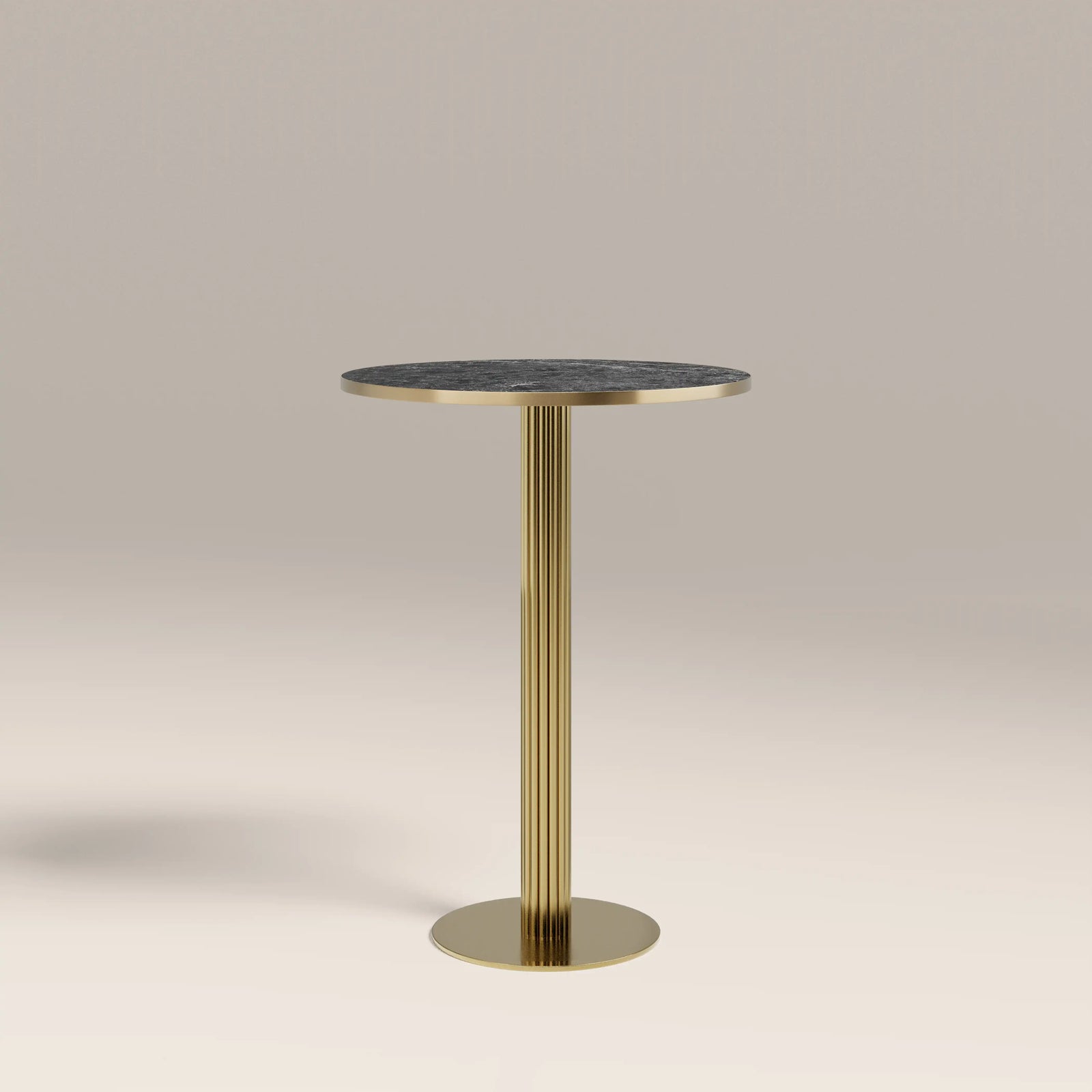 Rafferty 2 Seat Round Bar Table | Black Marble Effect & Brass