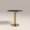 Rafferty 2 Seat Round Dining Table | Black Marble Effect & Brass