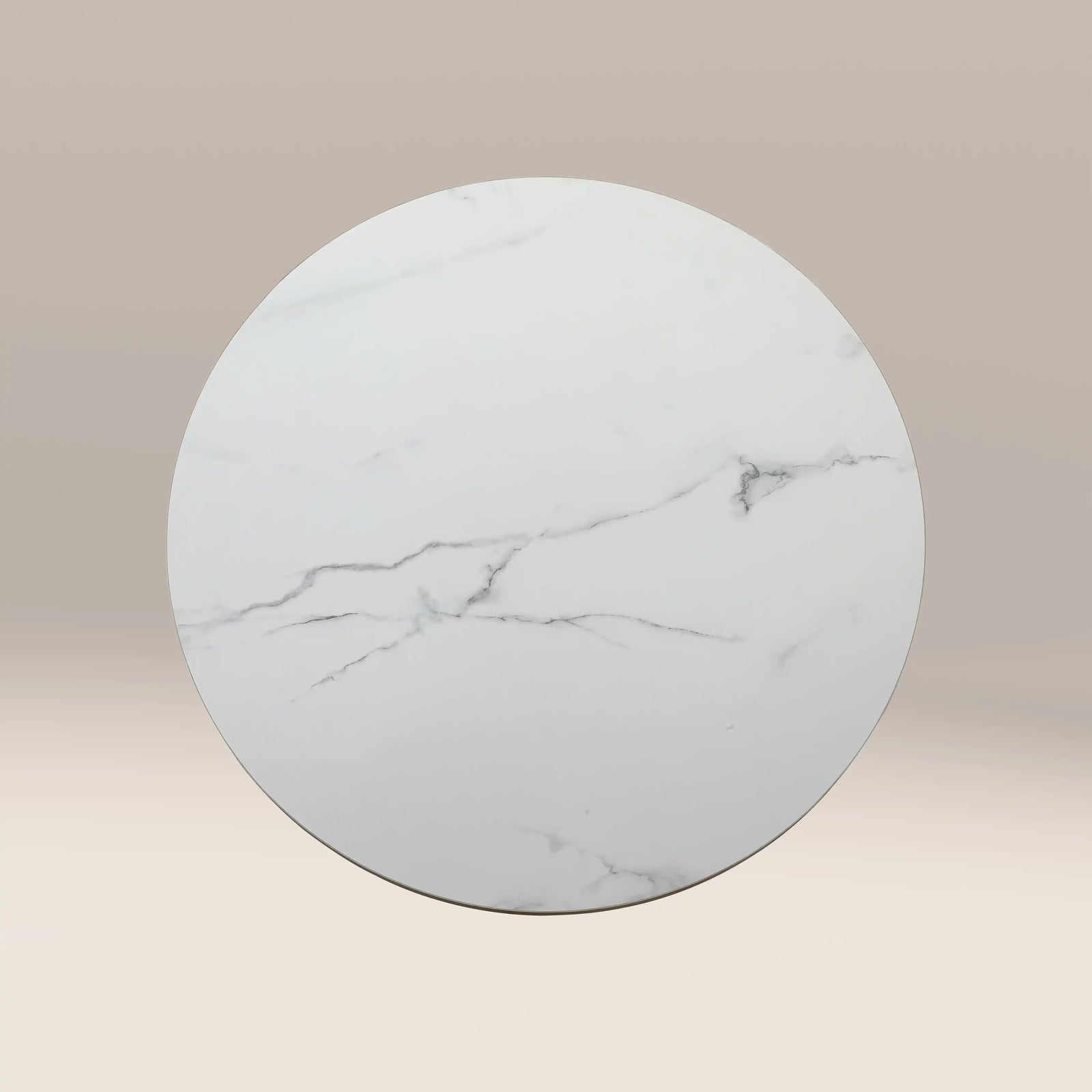 Rafferty 2 Seat Round Dining Table | White Marble Effect & Black