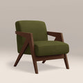Bennie Accent Chair | Olive Green Sustainable Velvet & Walnut
