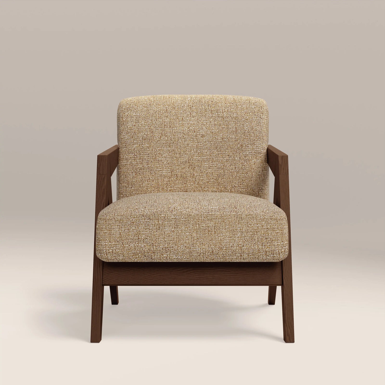 Bennie Accent Chair | Speckled Latte Boucle & Walnut