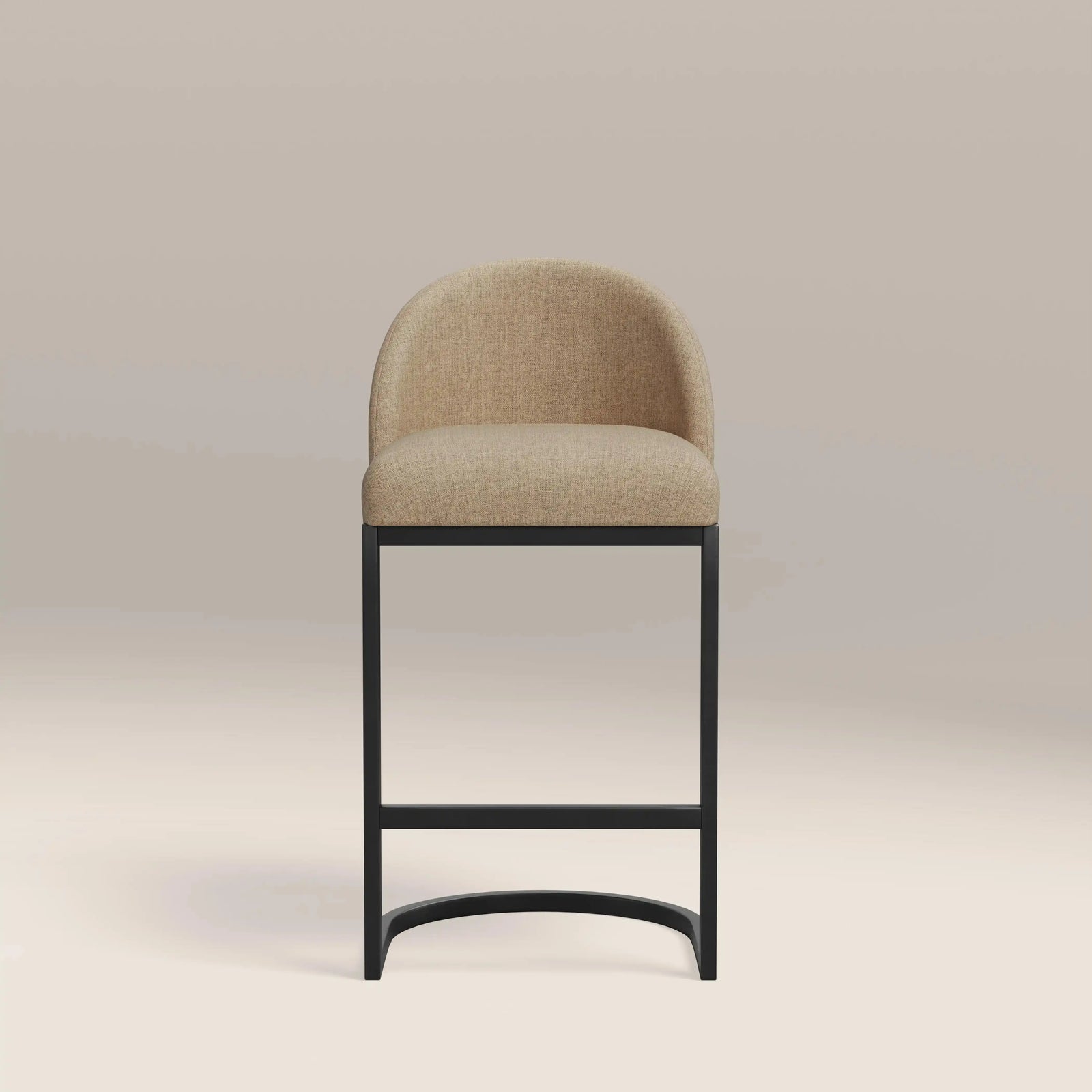 Matteo Kitchen Stool with Backrest | Latte Sustainable Fabric