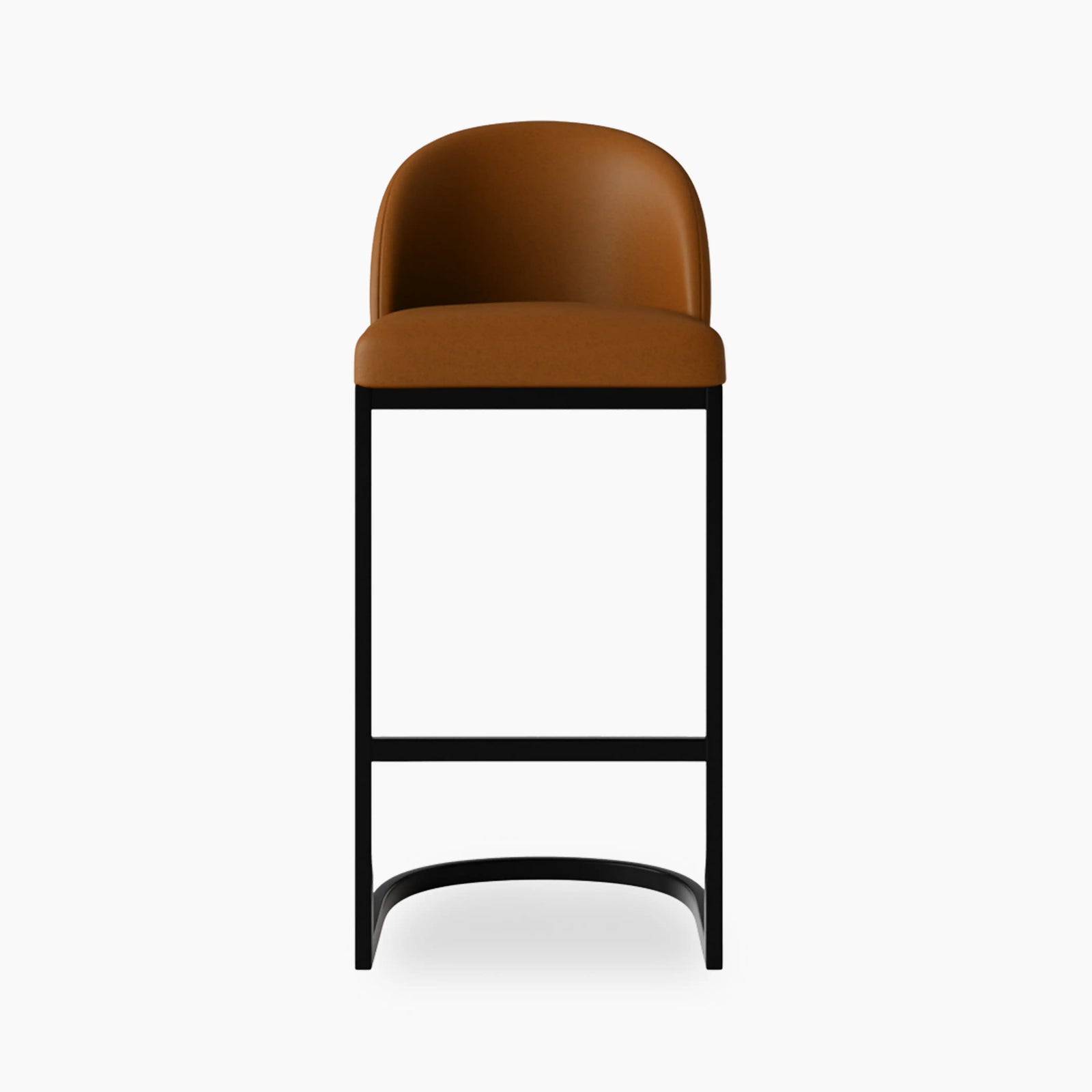 Matteo Bar Stool with Backrest | Tuscan Tan Faux Leather