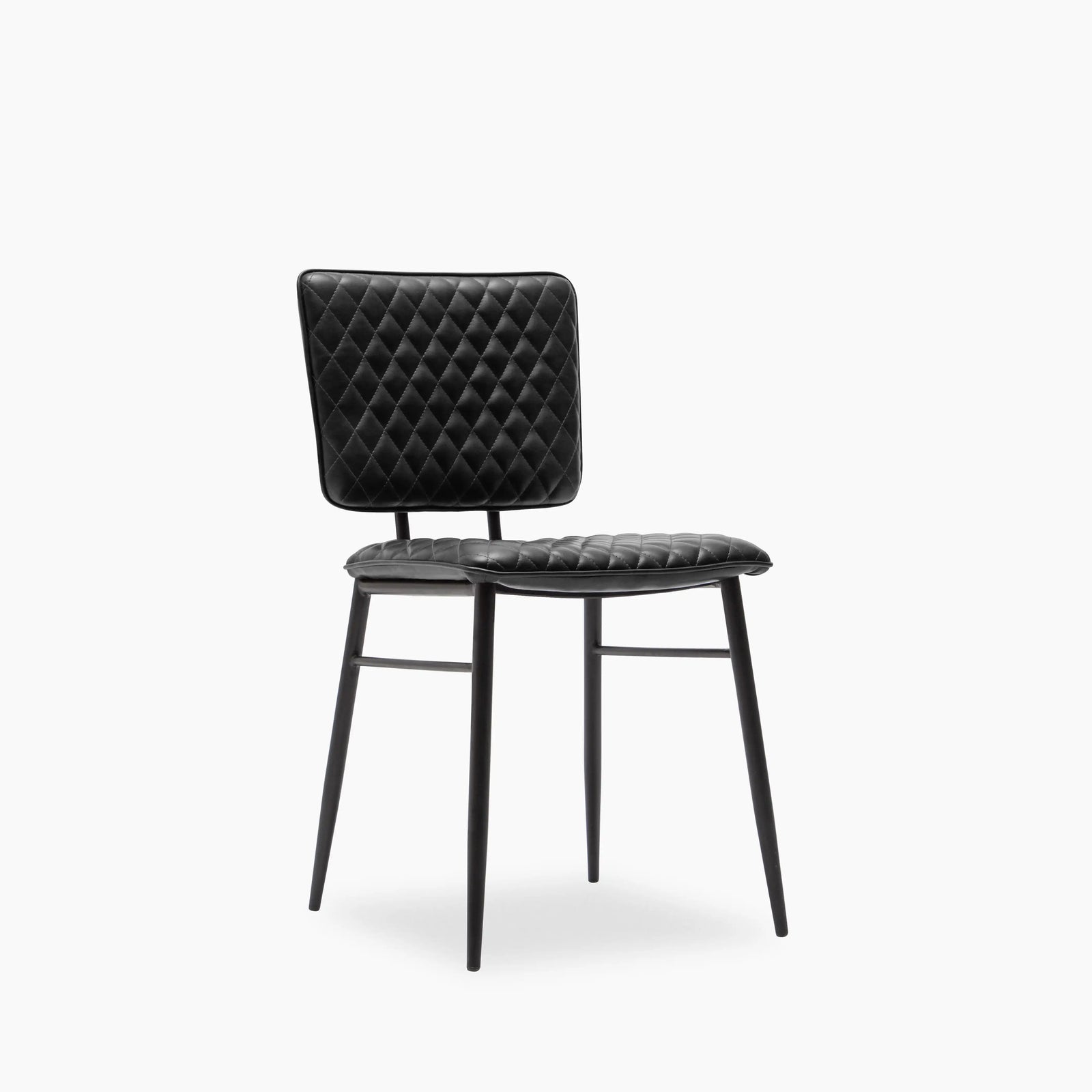 Elgin Dining Chair | Black Faux Leather & Black